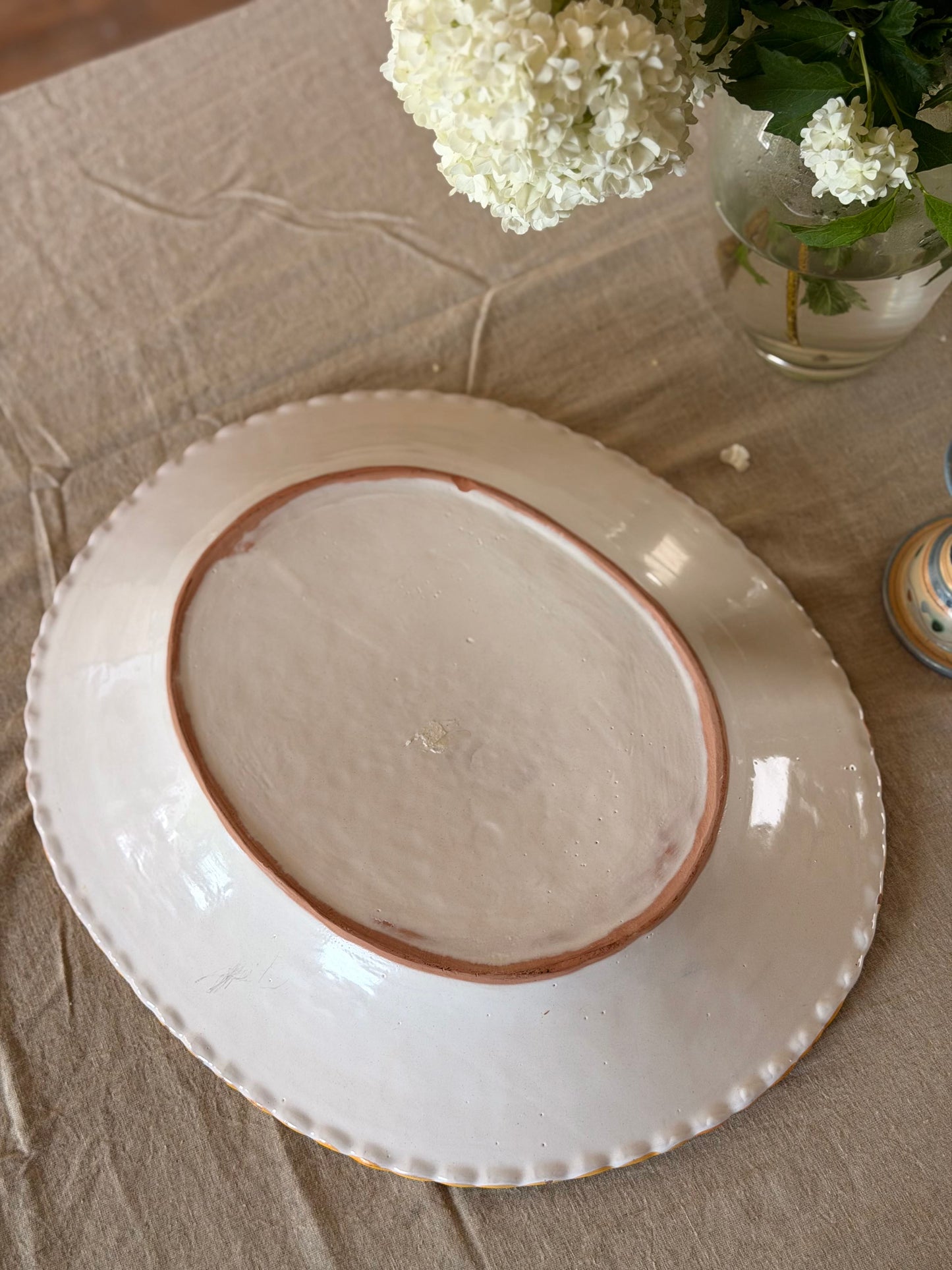 Platou mare din ceramică unic, pictat manual-Italia