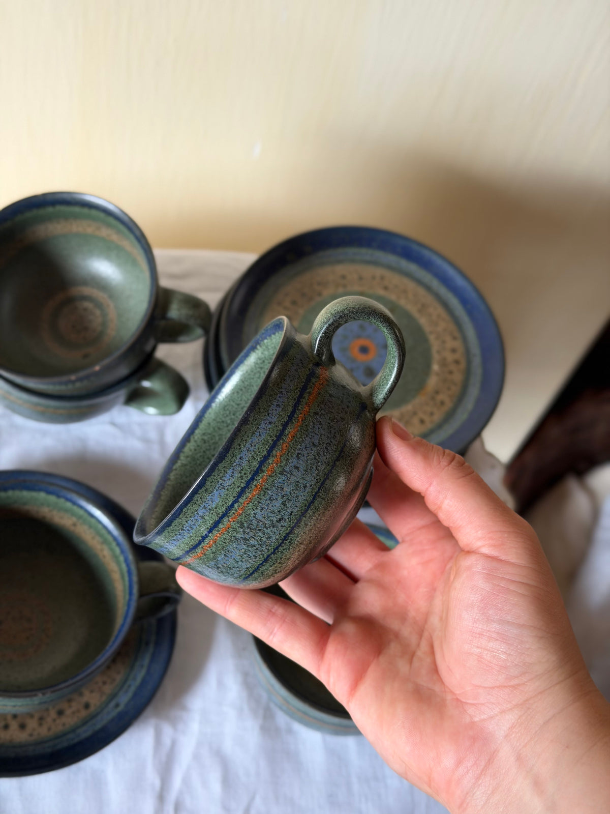 Set de cana+farfurie design vintage