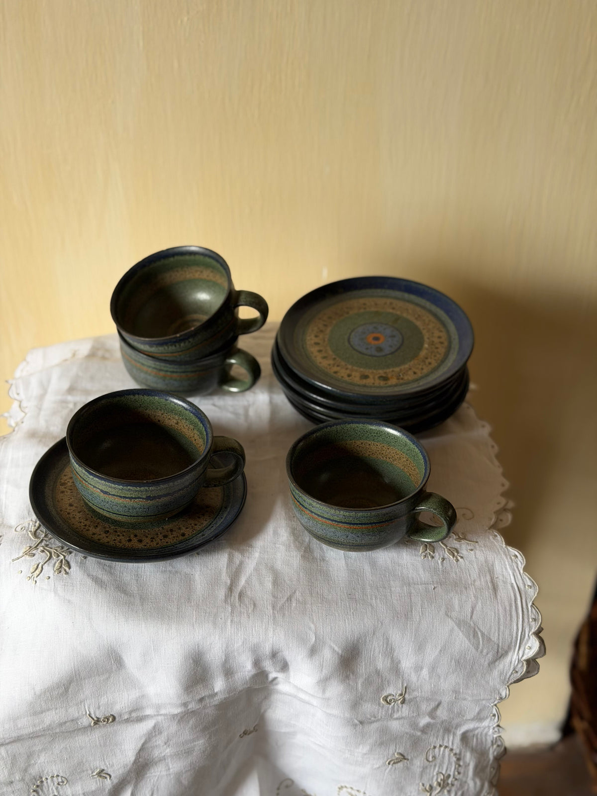 Set de cana+farfurie design vintage