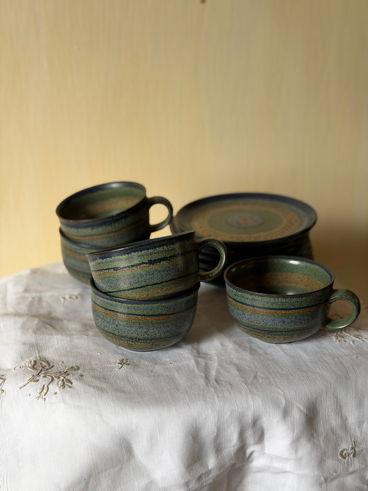 Set de cana+farfurie design vintage