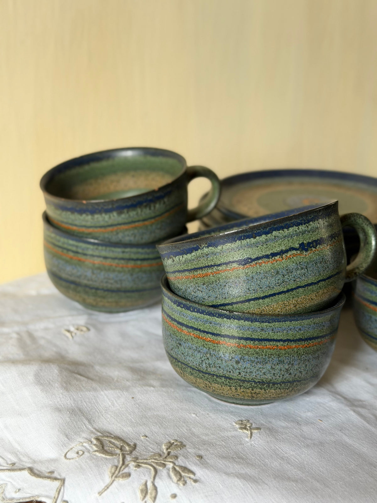 Set de cana+farfurie design vintage