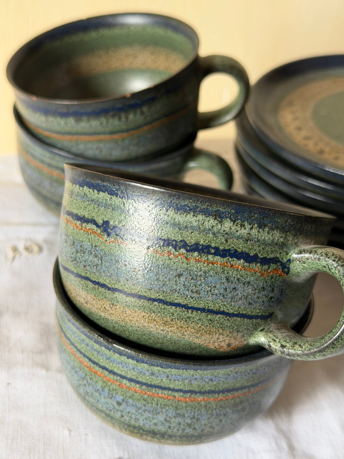 Set de cana+farfurie design vintage