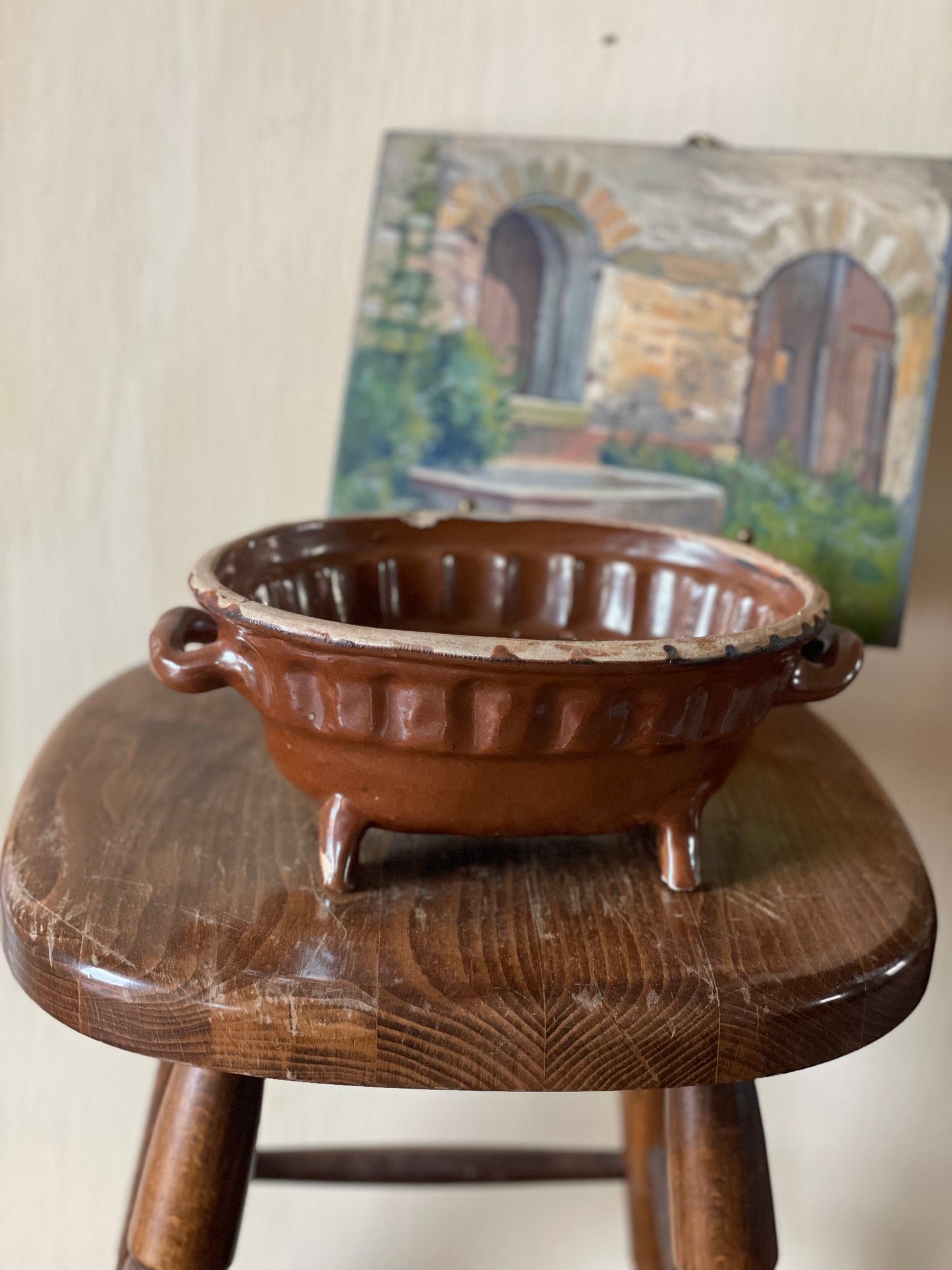 Vas de copt sec. XIX din ceramică model floral