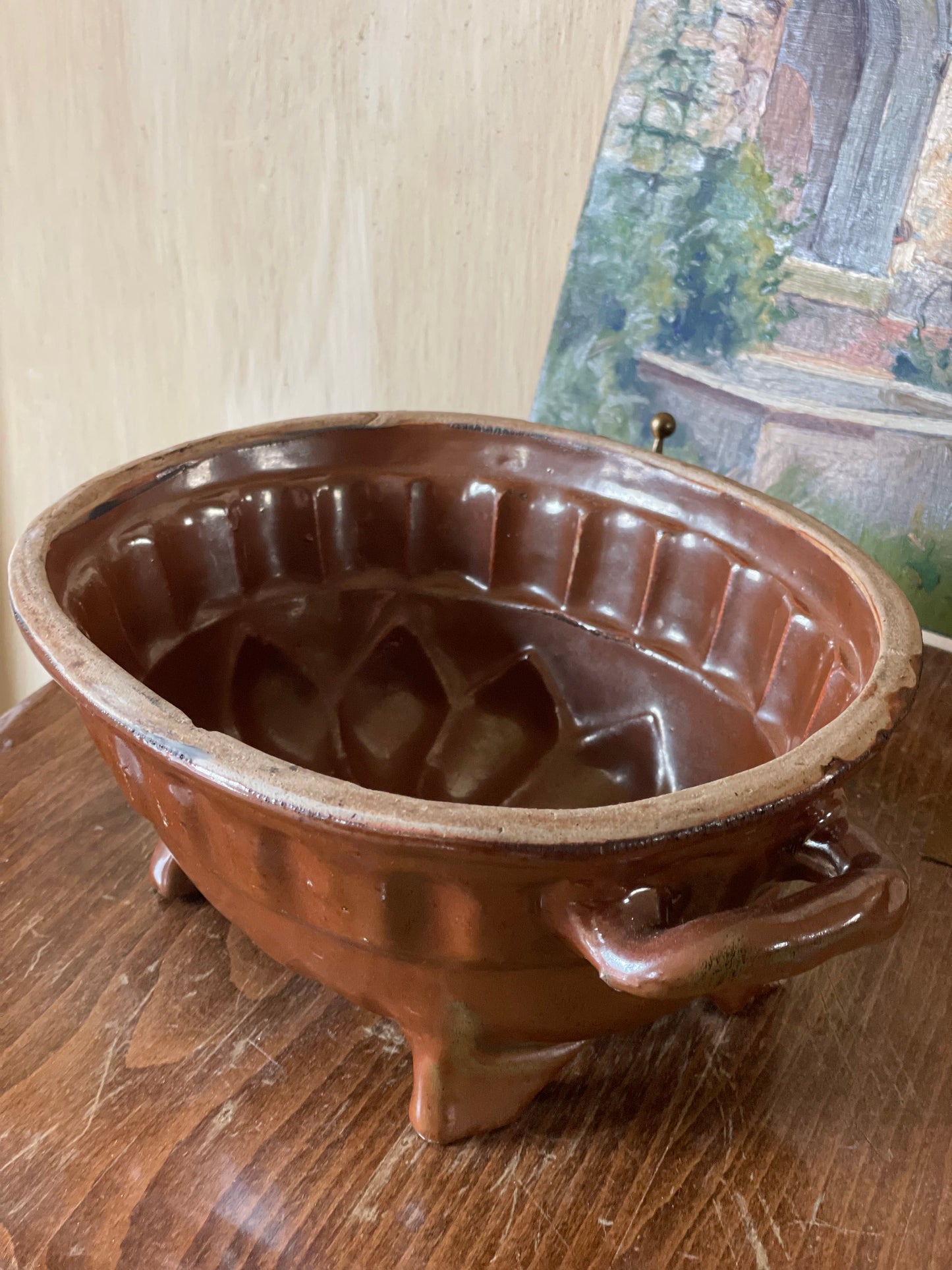 Vas de copt sec. XIX din ceramică model floral