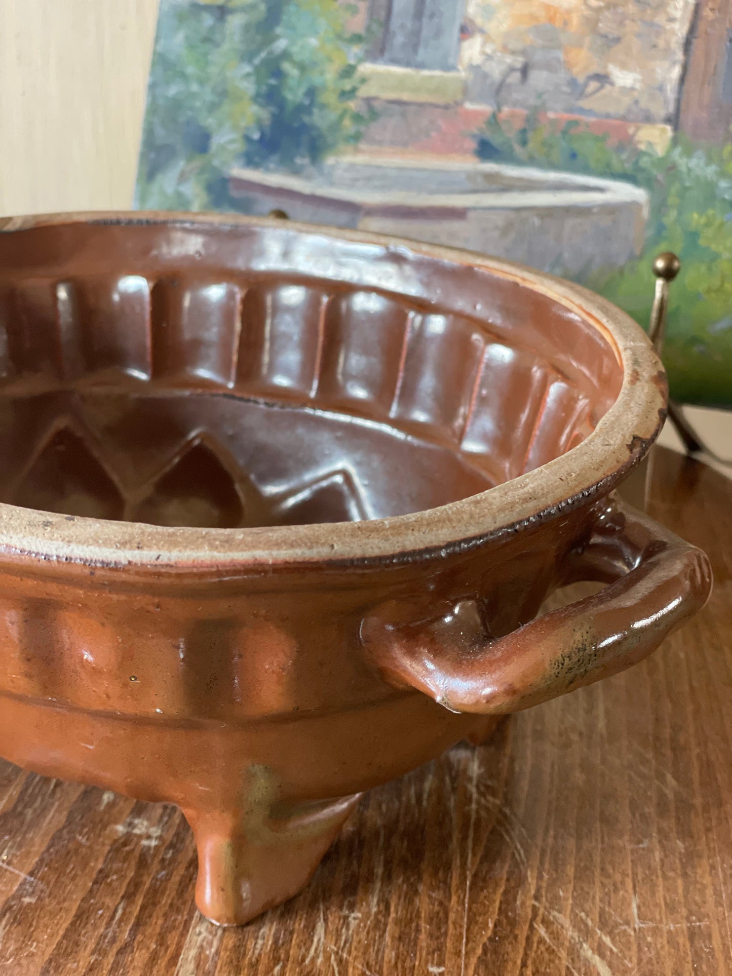 Vas de copt sec. XIX din ceramică model floral