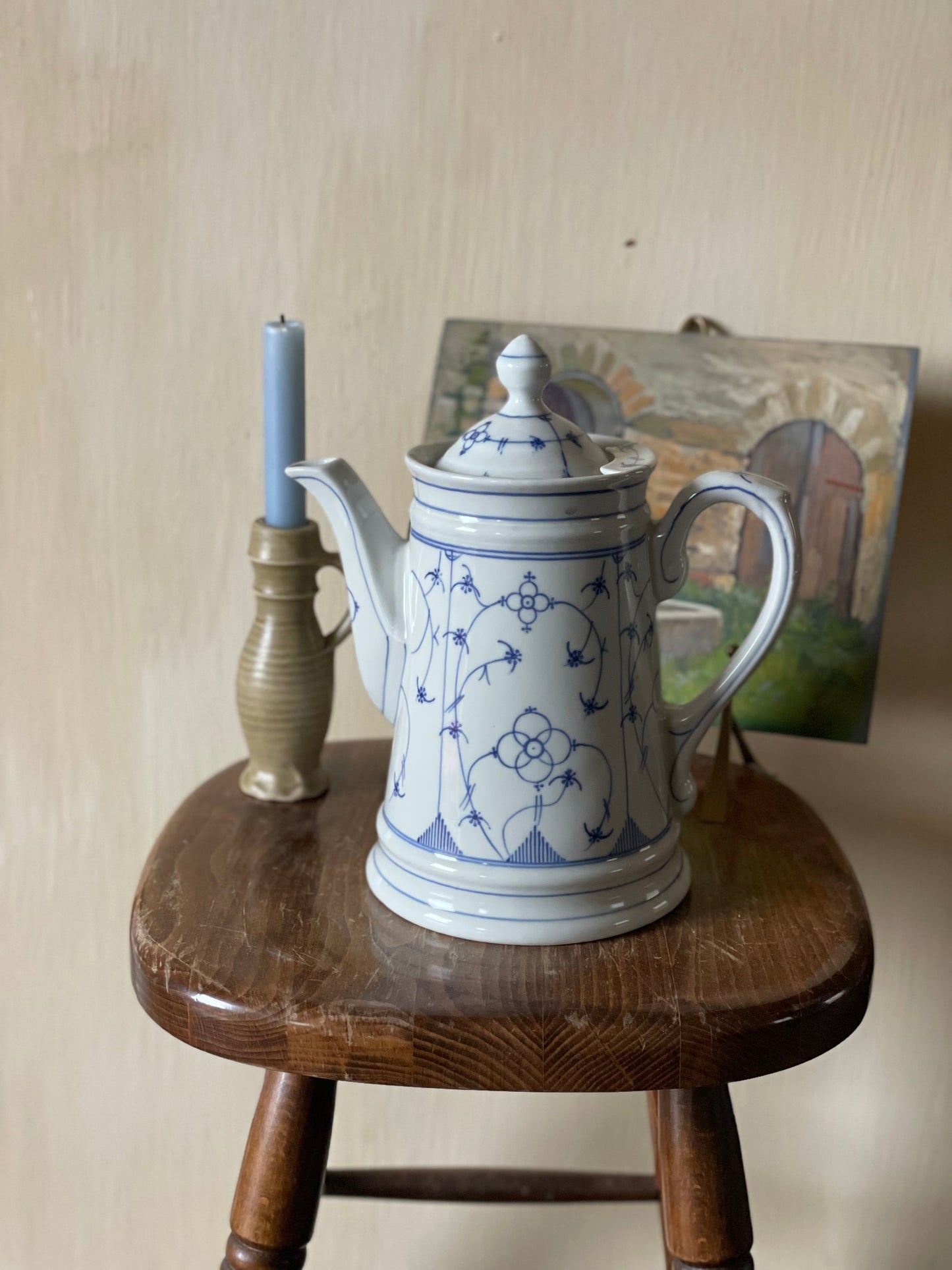 Ceainic mare 'floare de pai' din porțelan