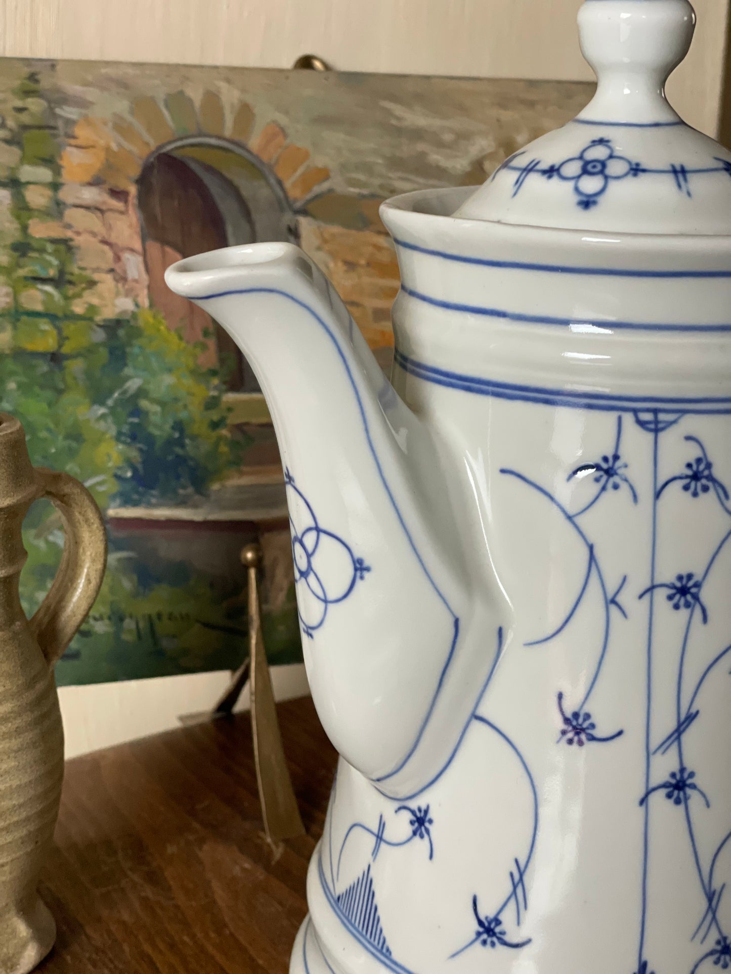 Ceainic mare 'floare de pai' din porțelan