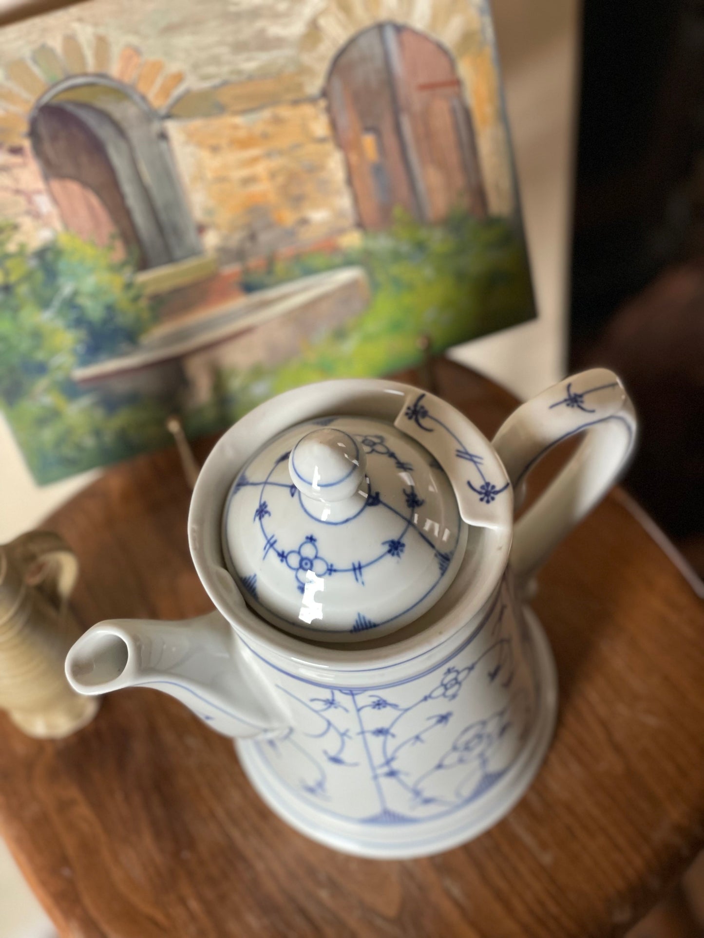 Ceainic mare 'floare de pai' din porțelan