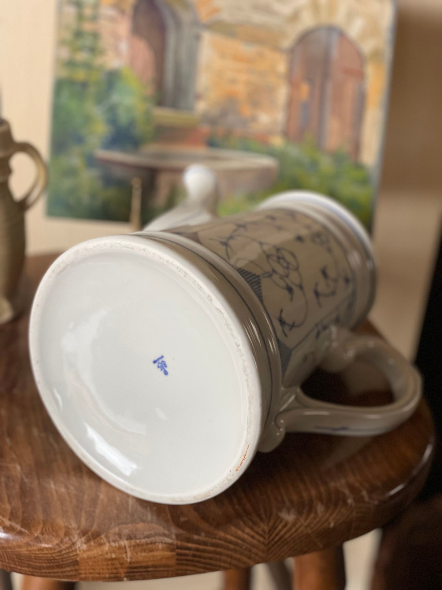 Ceainic mare 'floare de pai' din porțelan