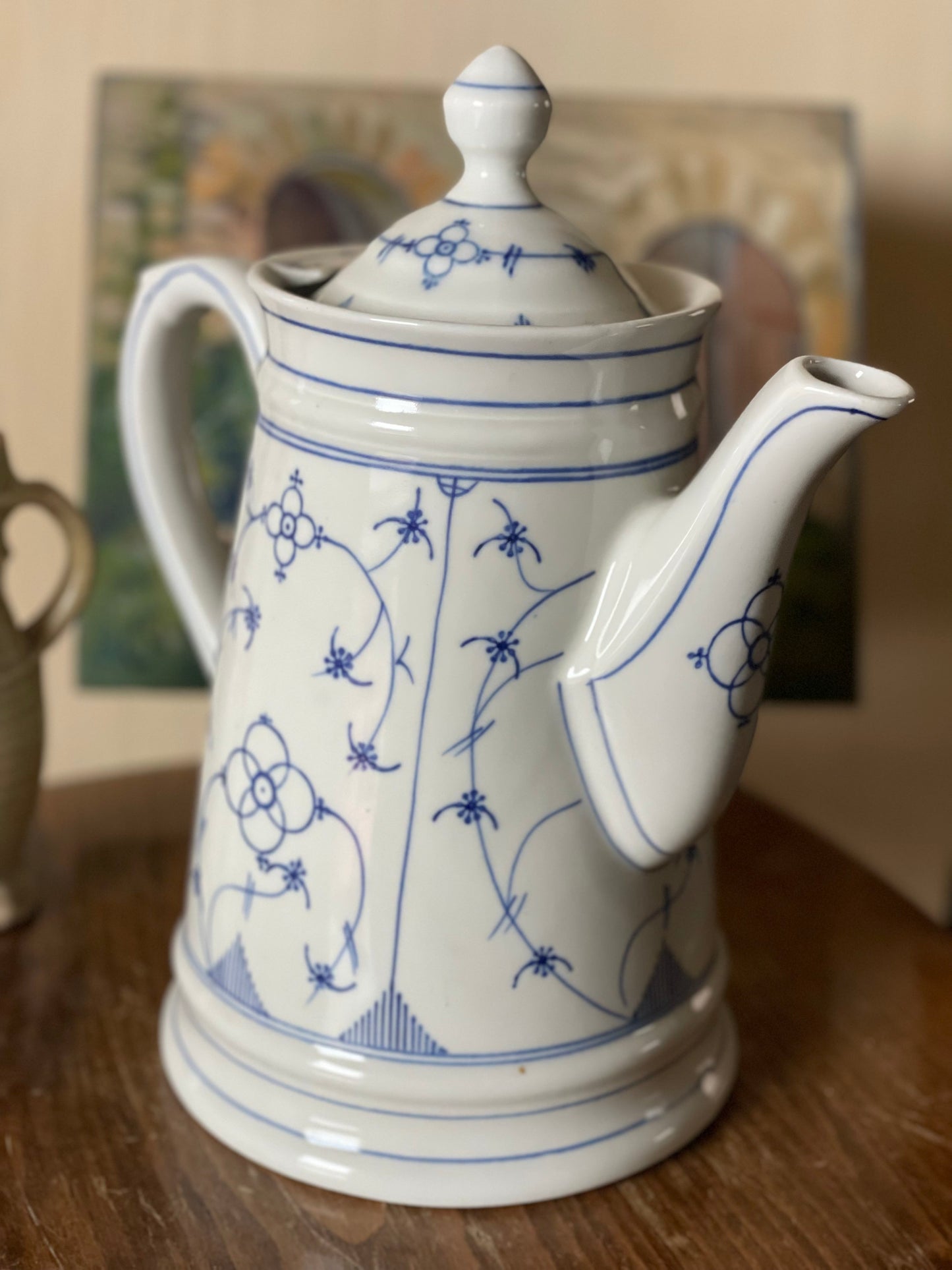 Ceainic mare 'floare de pai' din porțelan