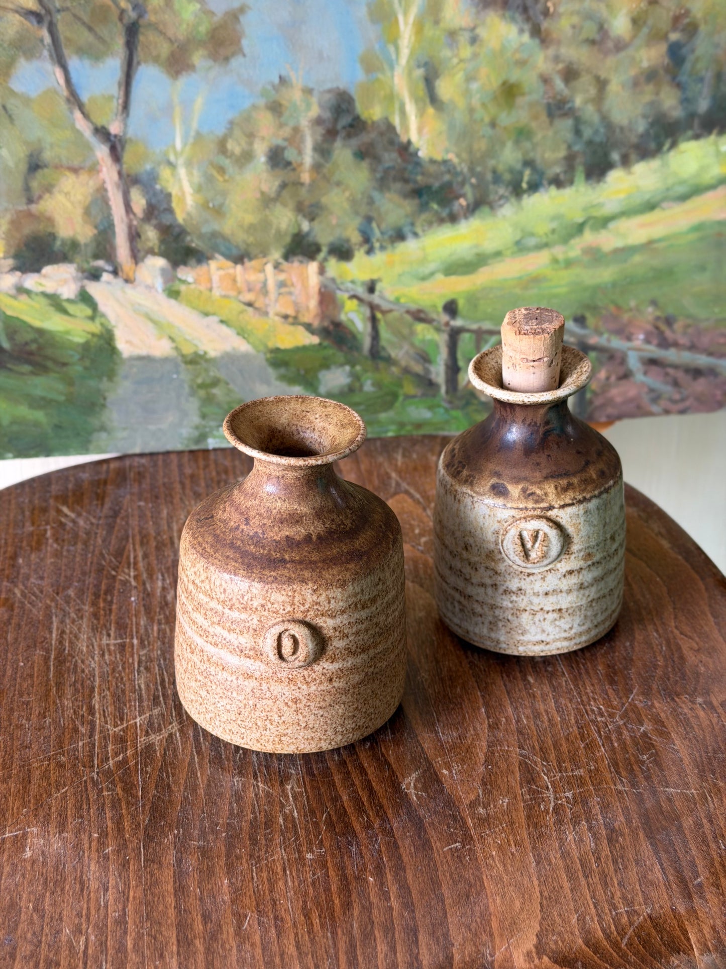 Set de 2 recipiente de Ulei și Oțet din ceramica