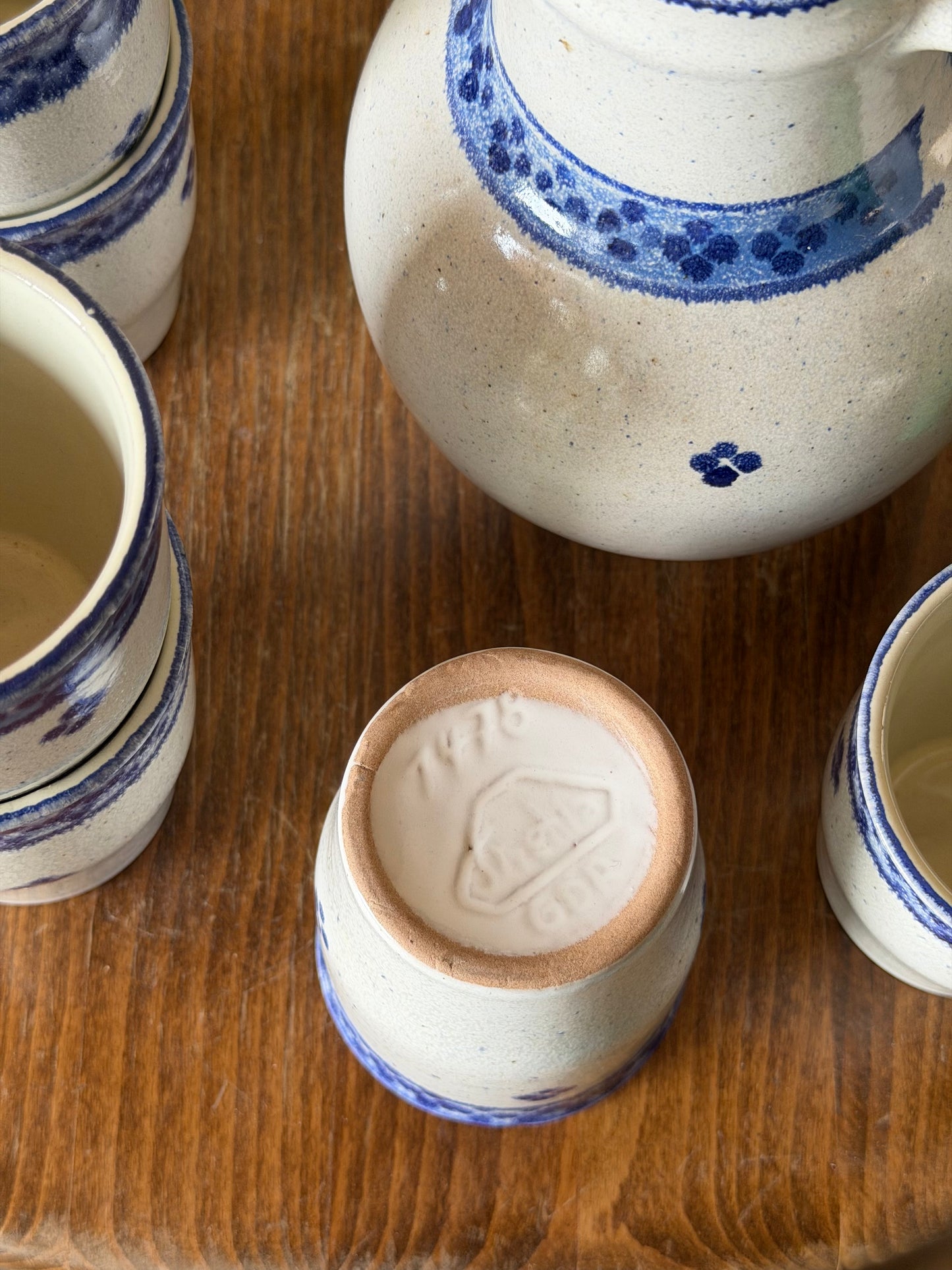Set de carafă+6 pahare din ceramică artizanală