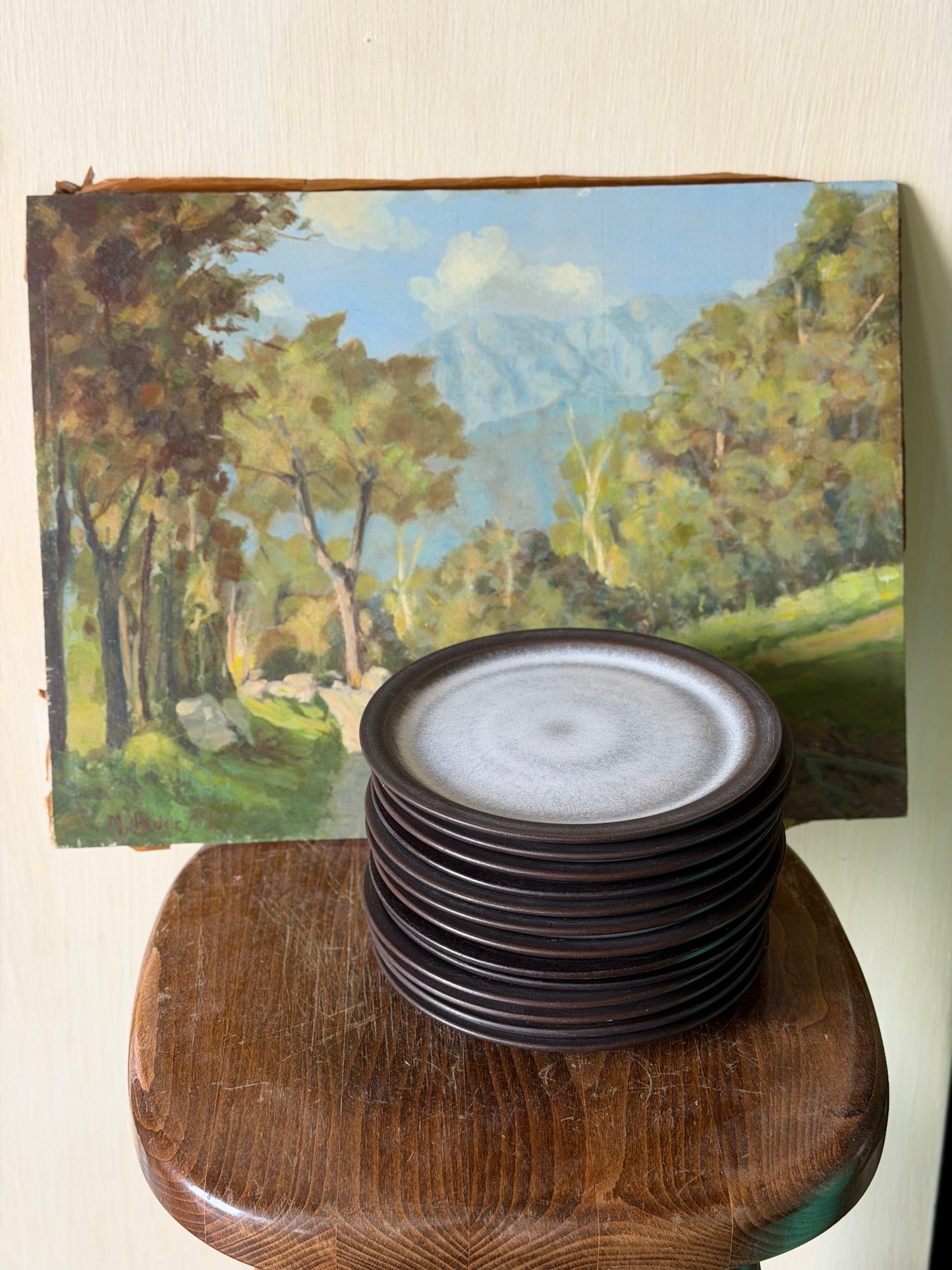 Set de bol+farfurie din ceramica glazurată