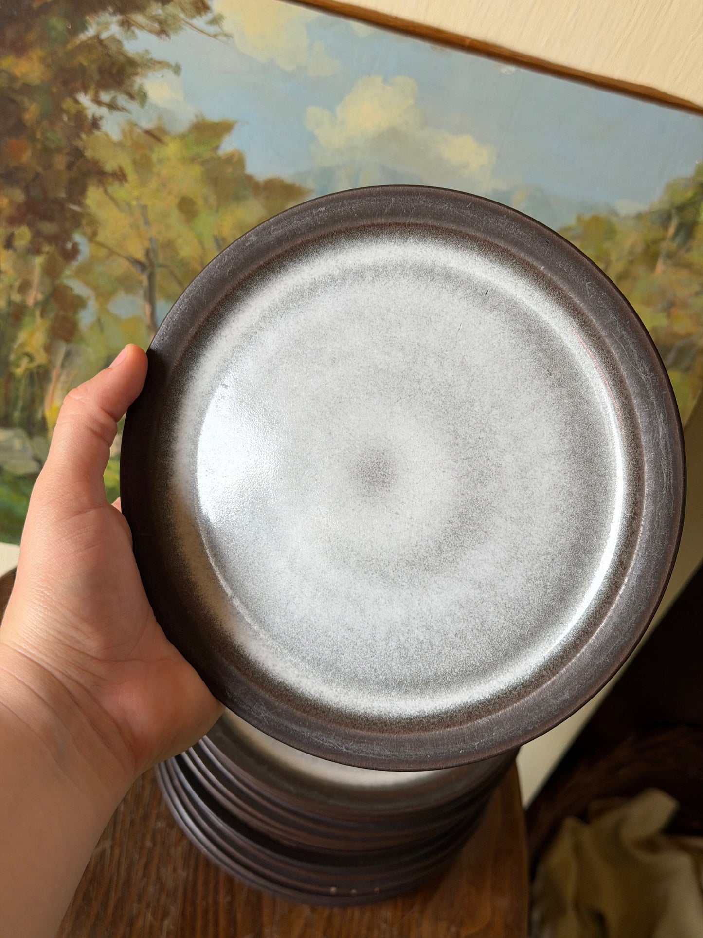 Set de bol+farfurie din ceramica glazurată