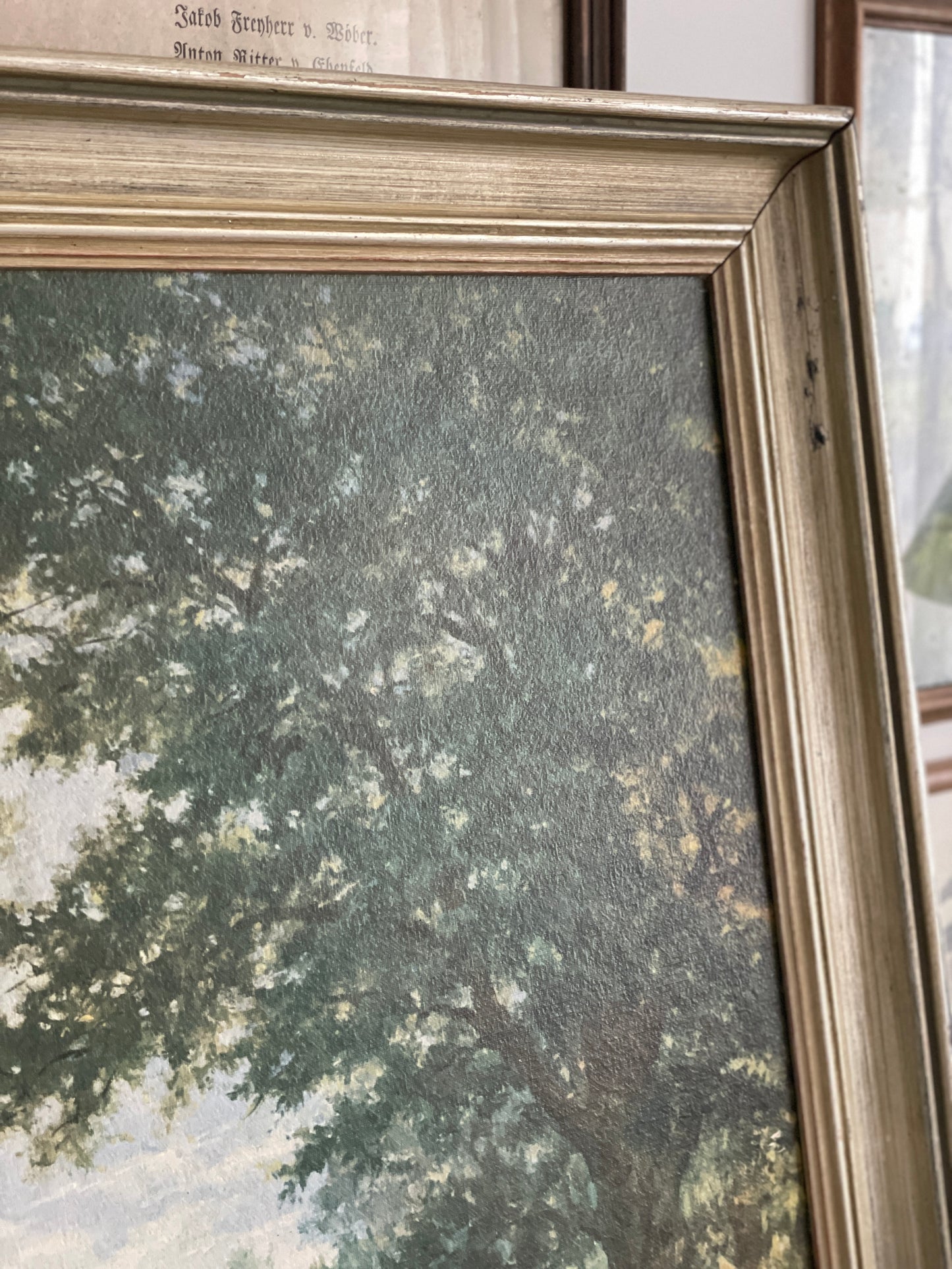 Tablou mare peisagistică, semnat