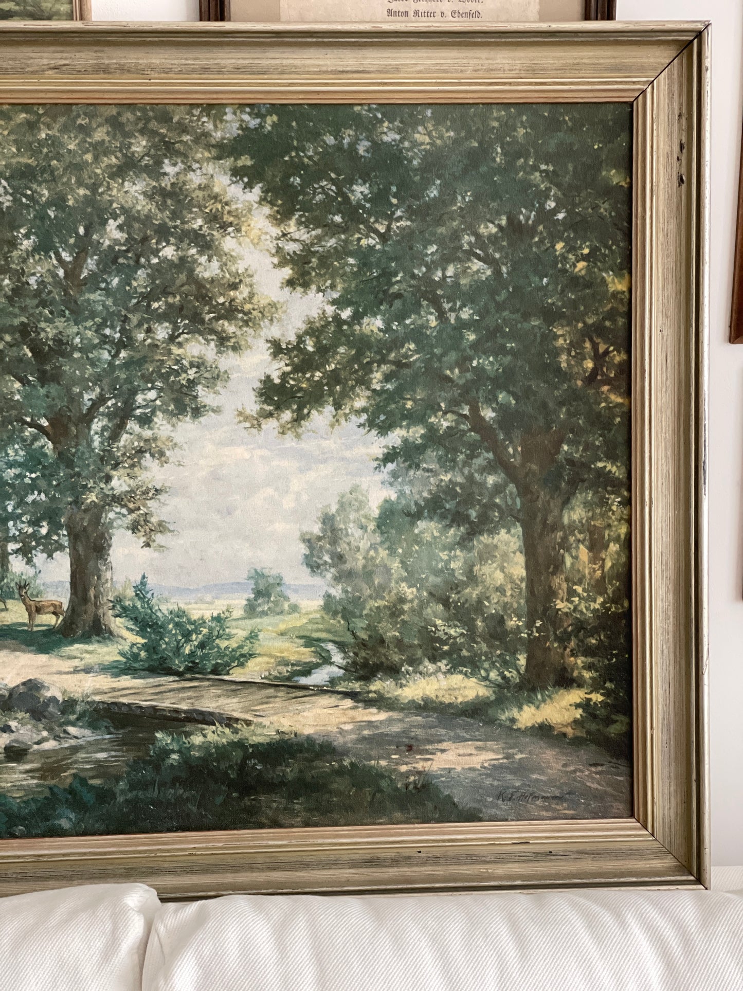 Tablou mare peisagistică, semnat