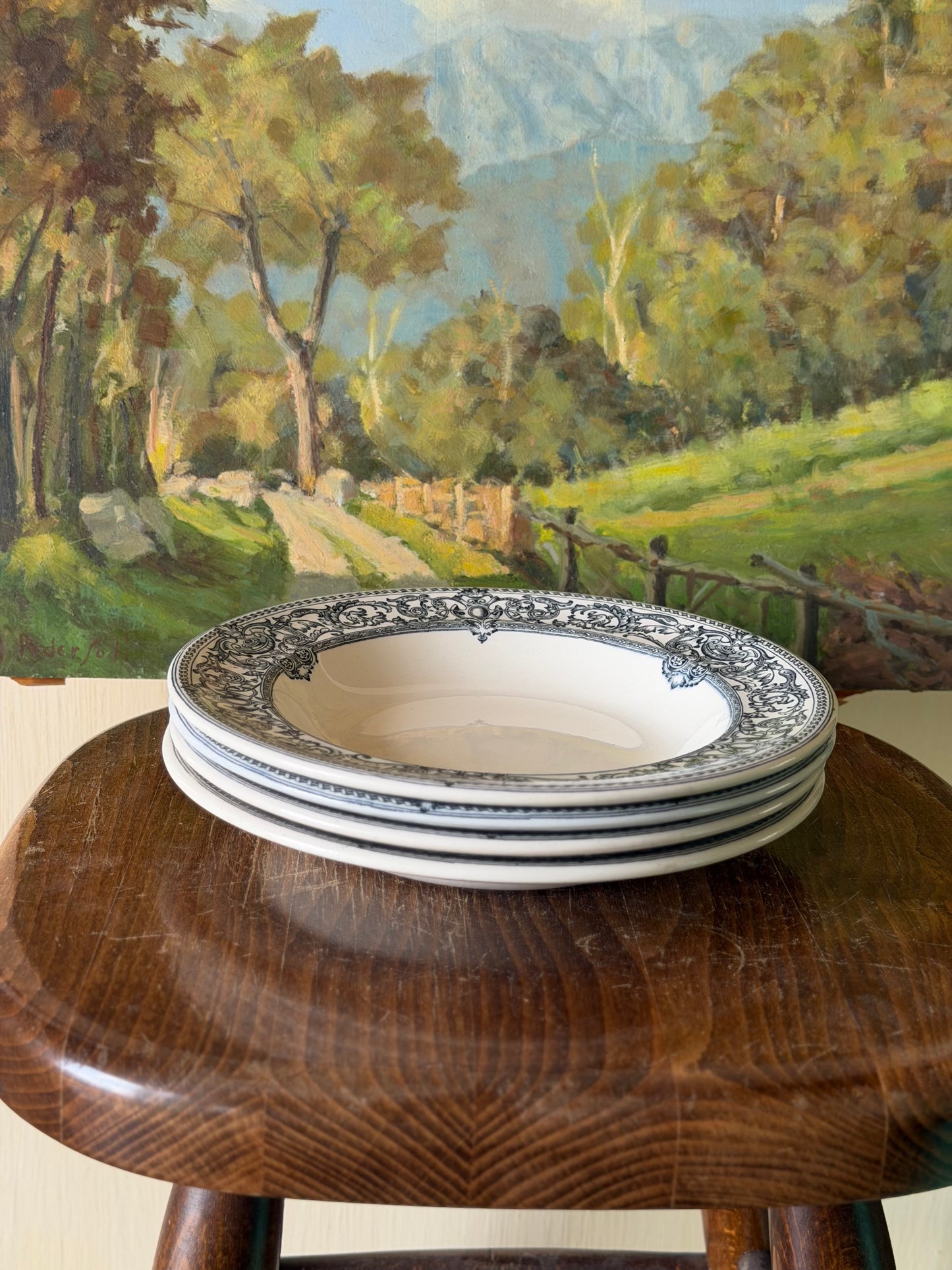 Set de 4 farfurii supa Tees Alfred Meakin, England