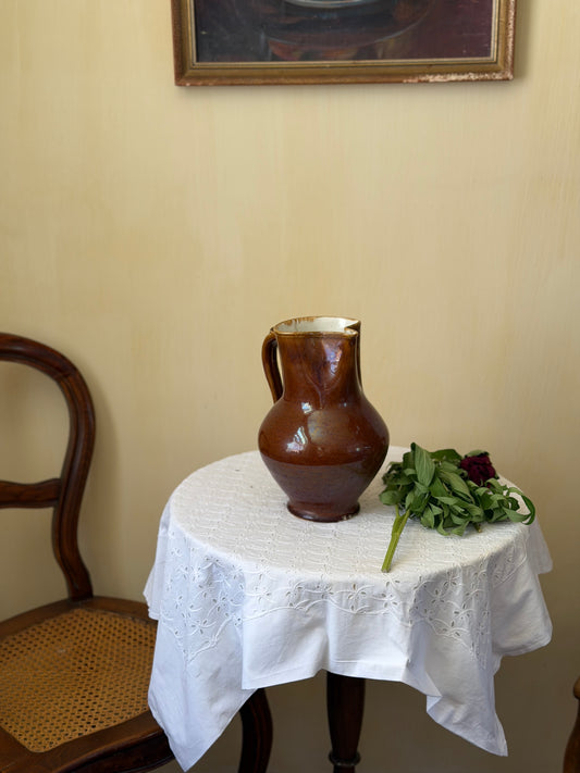 Vaza tip ulcior vintage din ceramica, Franta-Mid Century