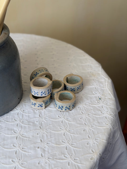 Set de 6 inele de șervețele din ceramica, lucrate manual