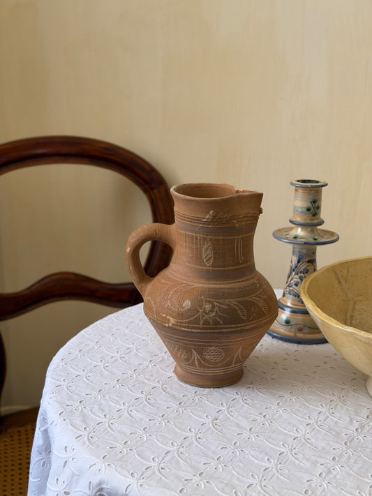 Vaza/Ulcior din ceramica natur, lucrata manual Spania 1930