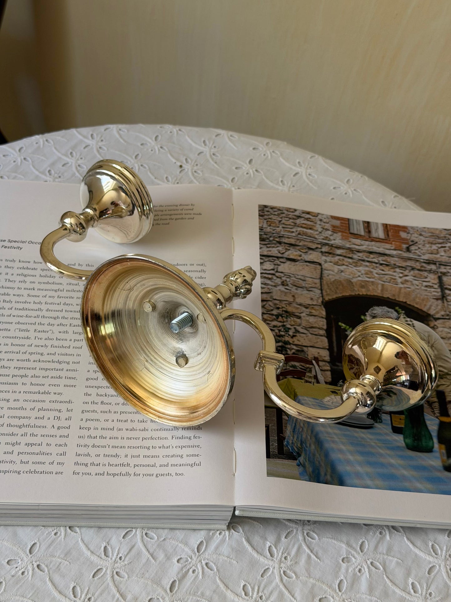 Sfesnic din zinc argintat cu doua capete stil Rococo, Anglia
