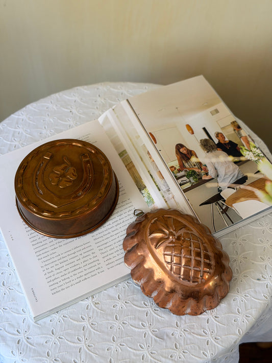 Set de 2 decoration vintage din cupru, Suedia 1970