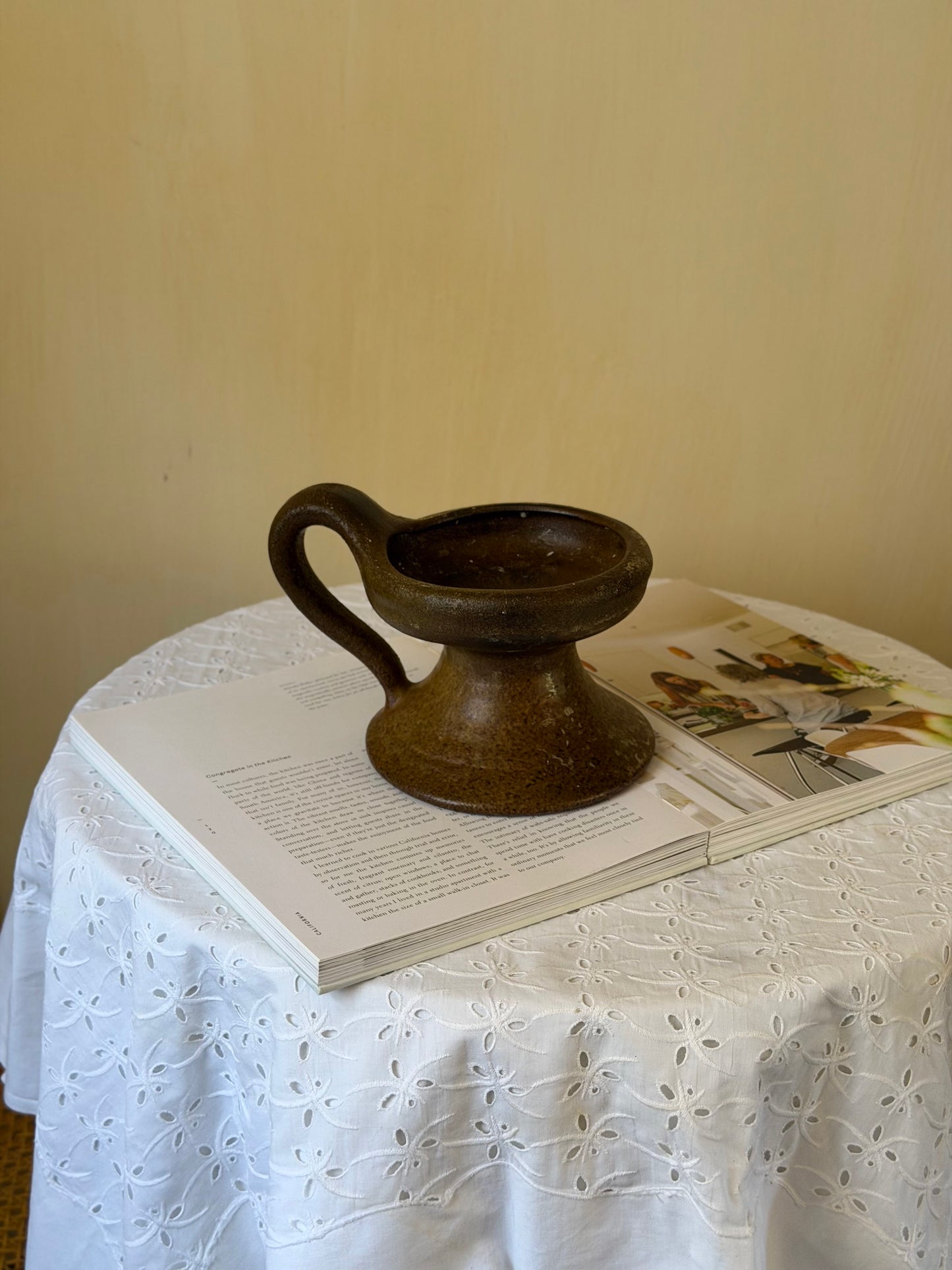 Suport de lumânare masiv din ceramica, Germania Mid-Century