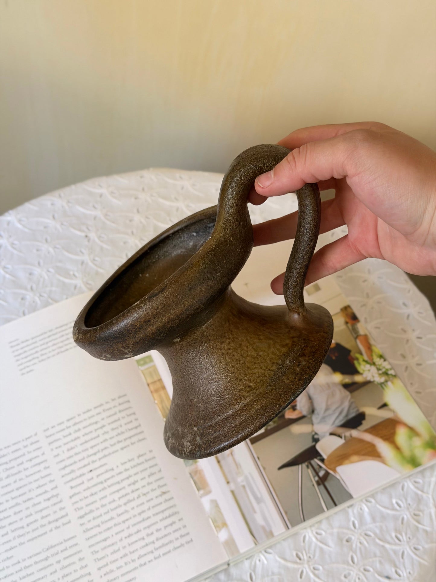 Suport de lumânare masiv din ceramica, Germania Mid-Century