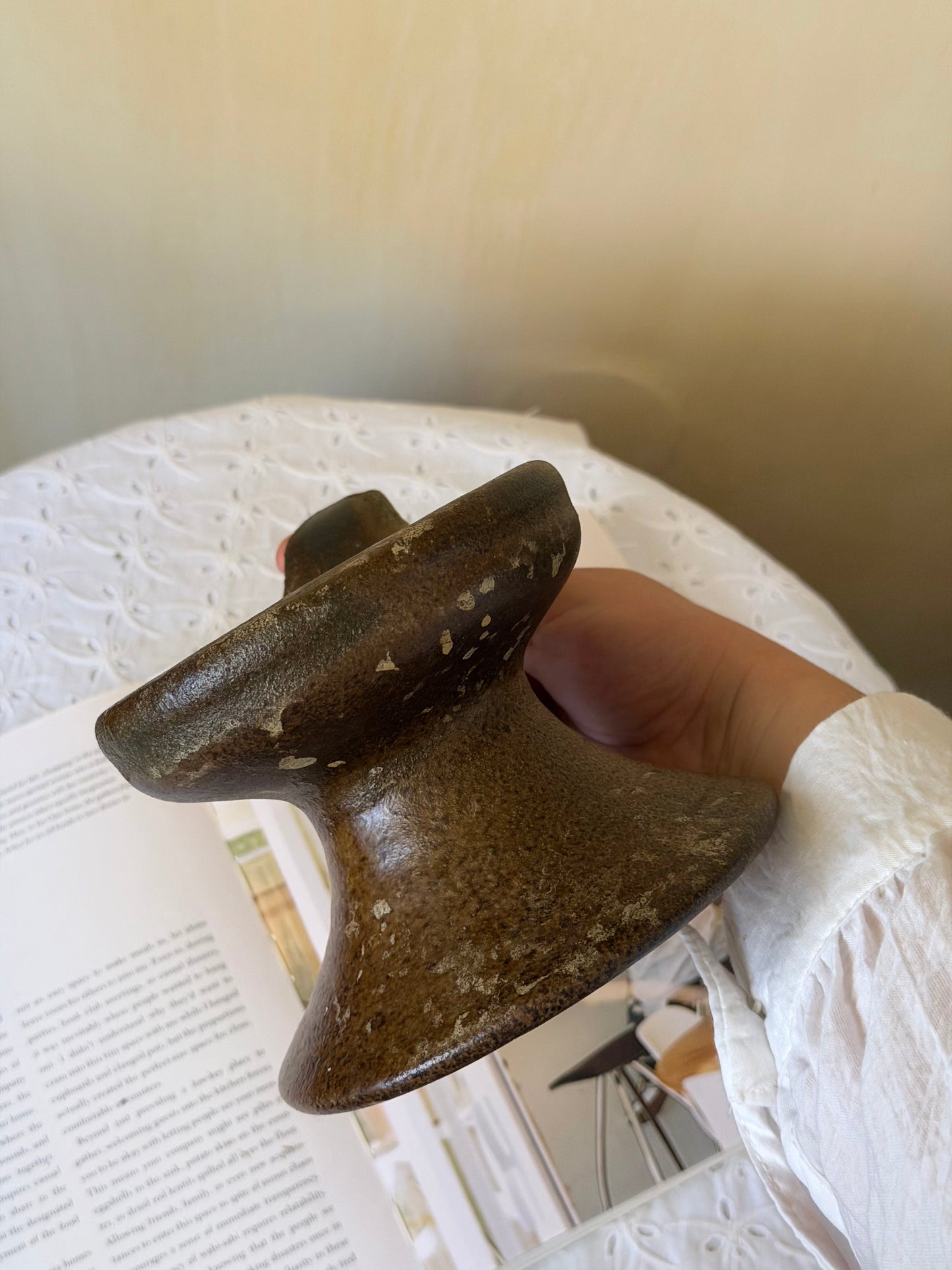 Suport de lumânare masiv din ceramica, Germania Mid-Century