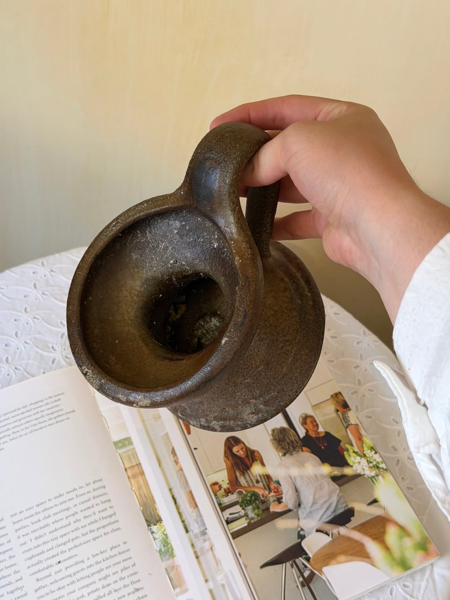 Suport de lumânare masiv din ceramica, Germania Mid-Century