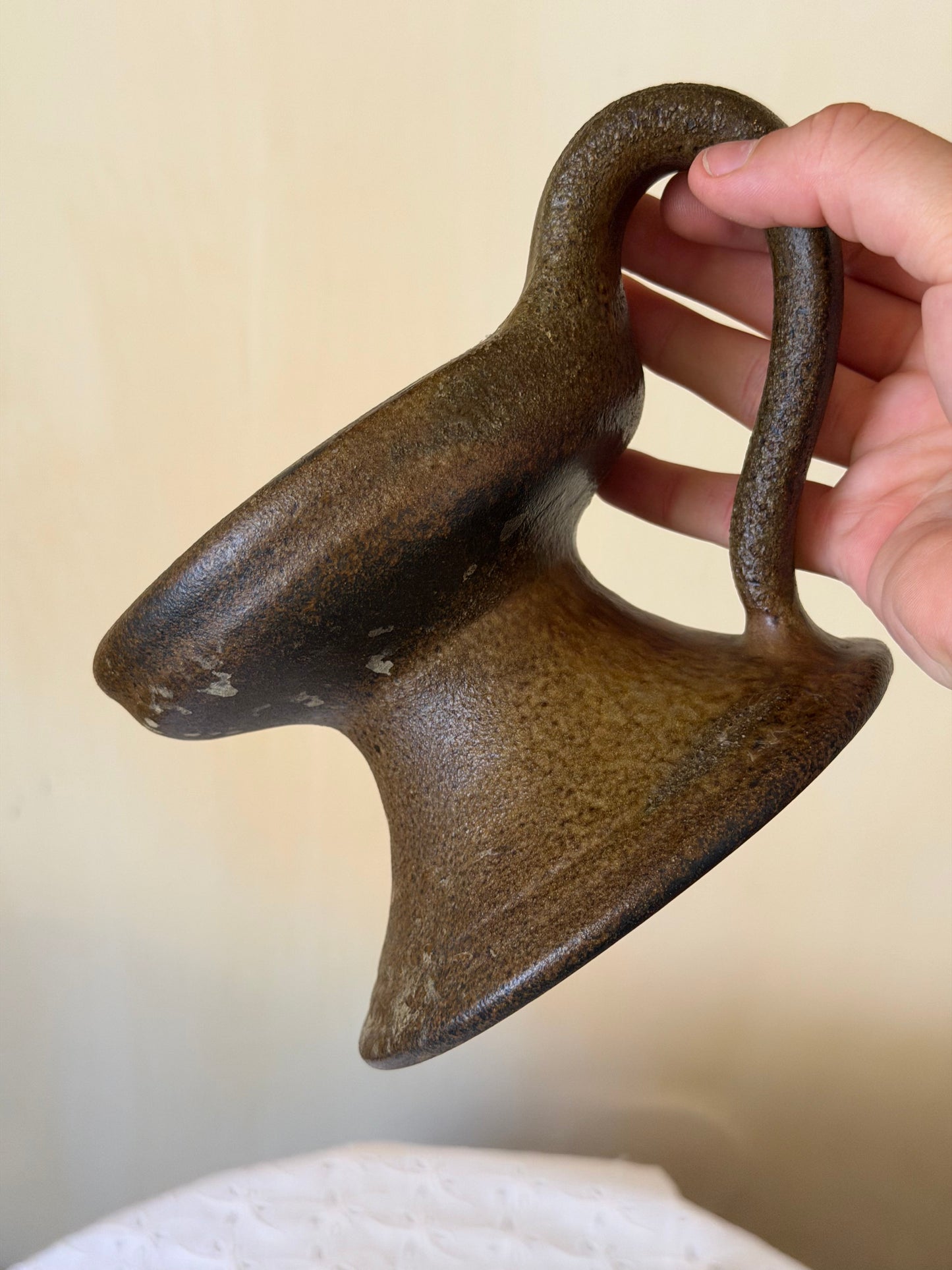 Suport de lumânare masiv din ceramica, Germania Mid-Century