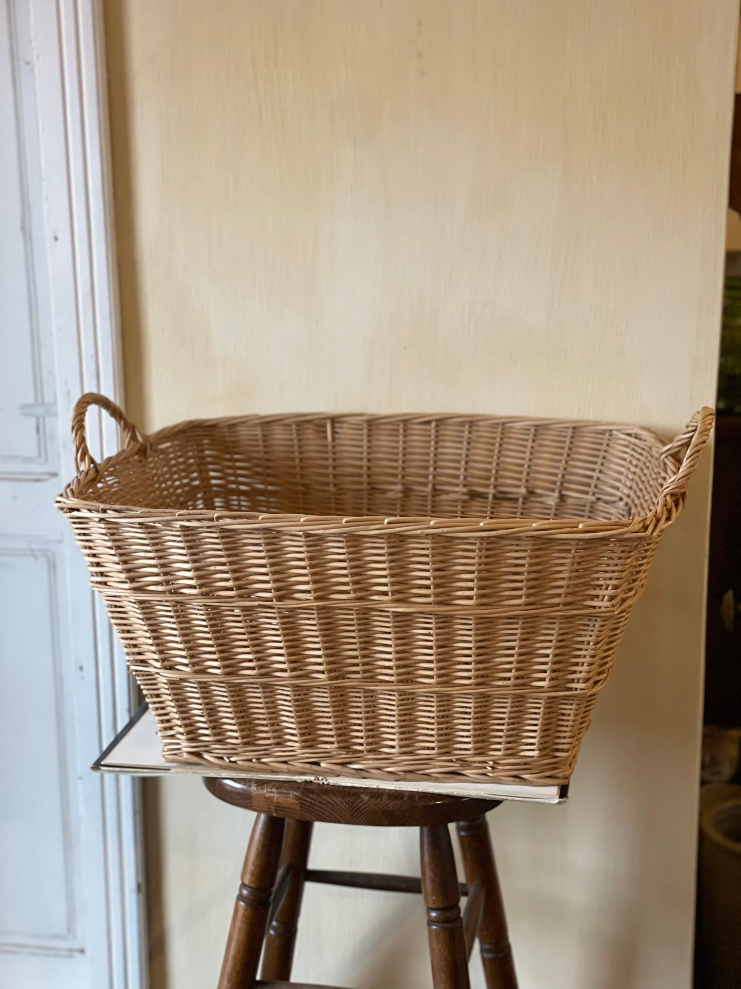 Coș depozitare răchită cu mânere