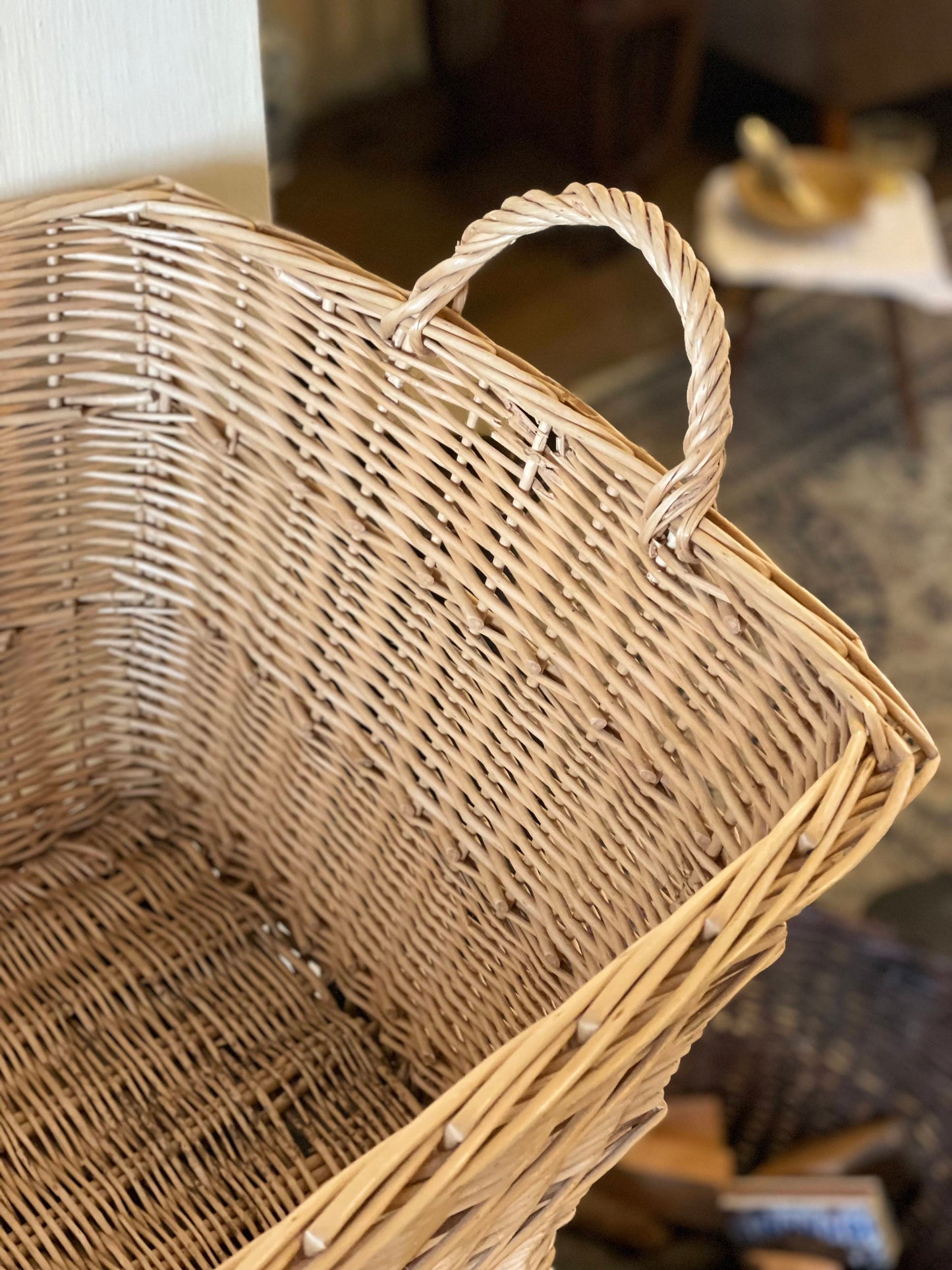 Coș depozitare răchită cu mânere