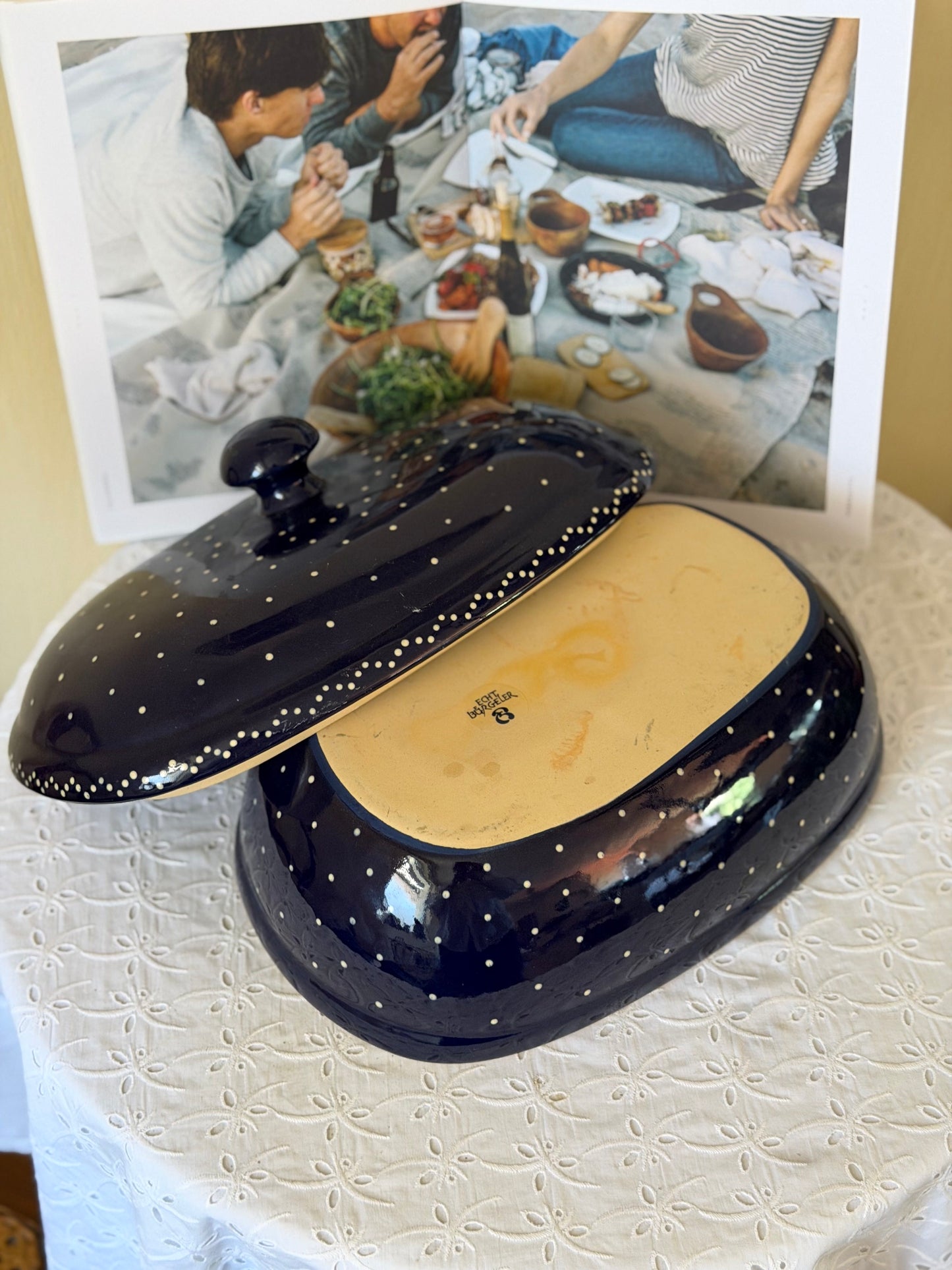 Vas pentru copt+capac din ceramica, Burgeler Ceramic