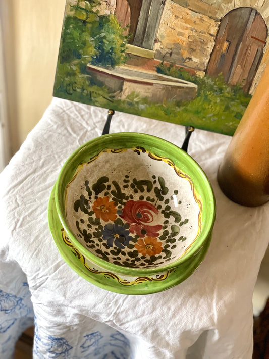 Set fructieră din ceramică pictată manual