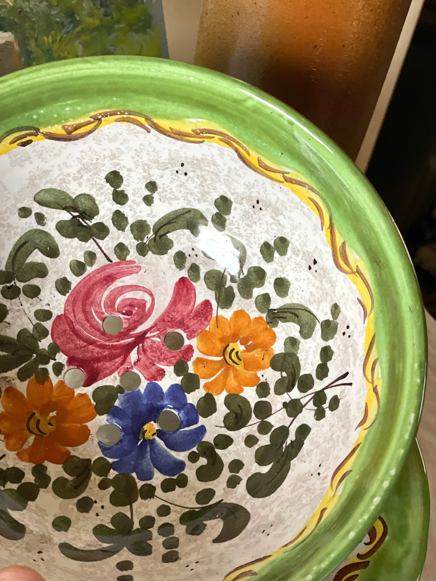 Set fructieră din ceramică pictată manual