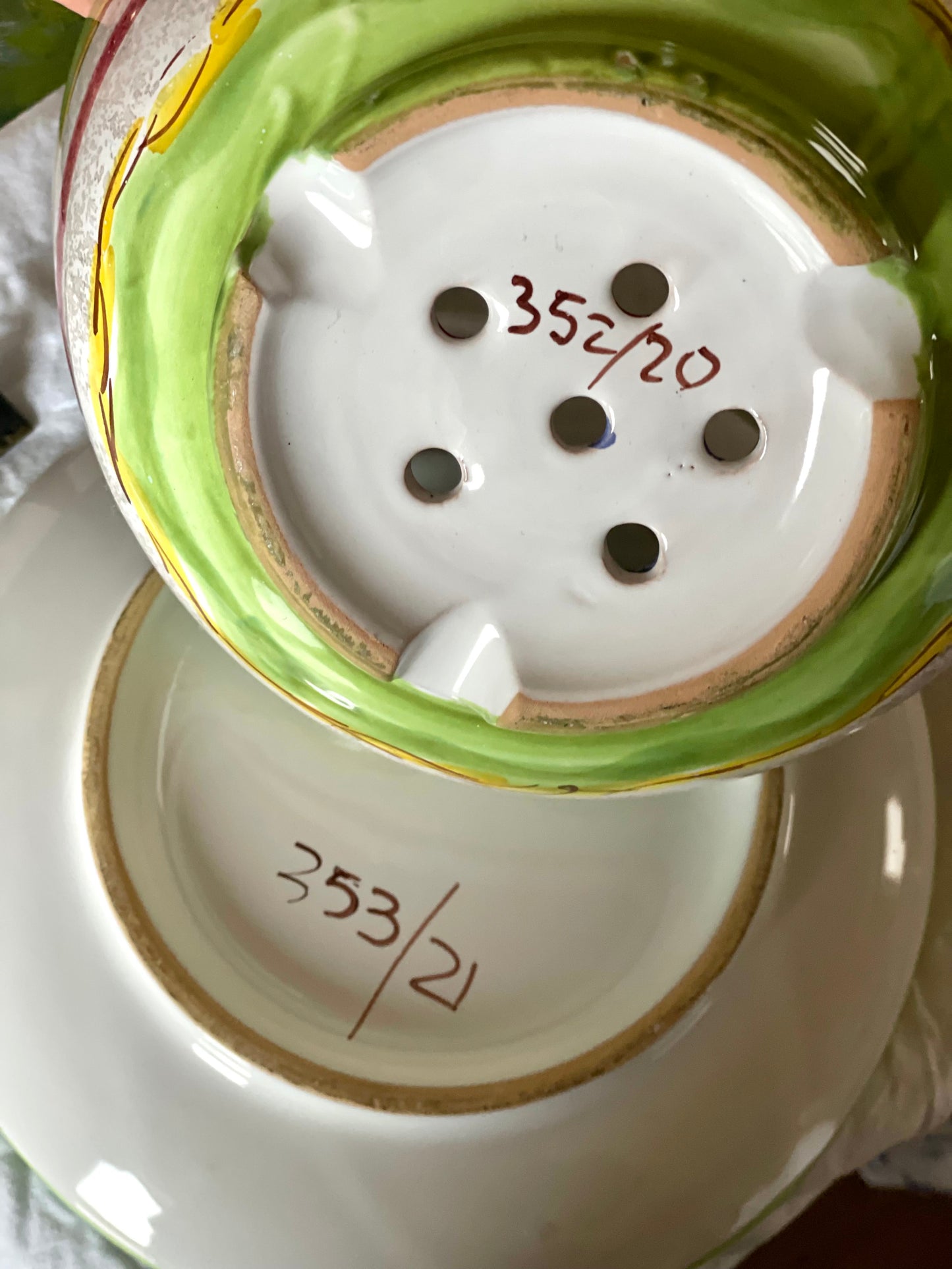 Set fructieră din ceramică pictată manual