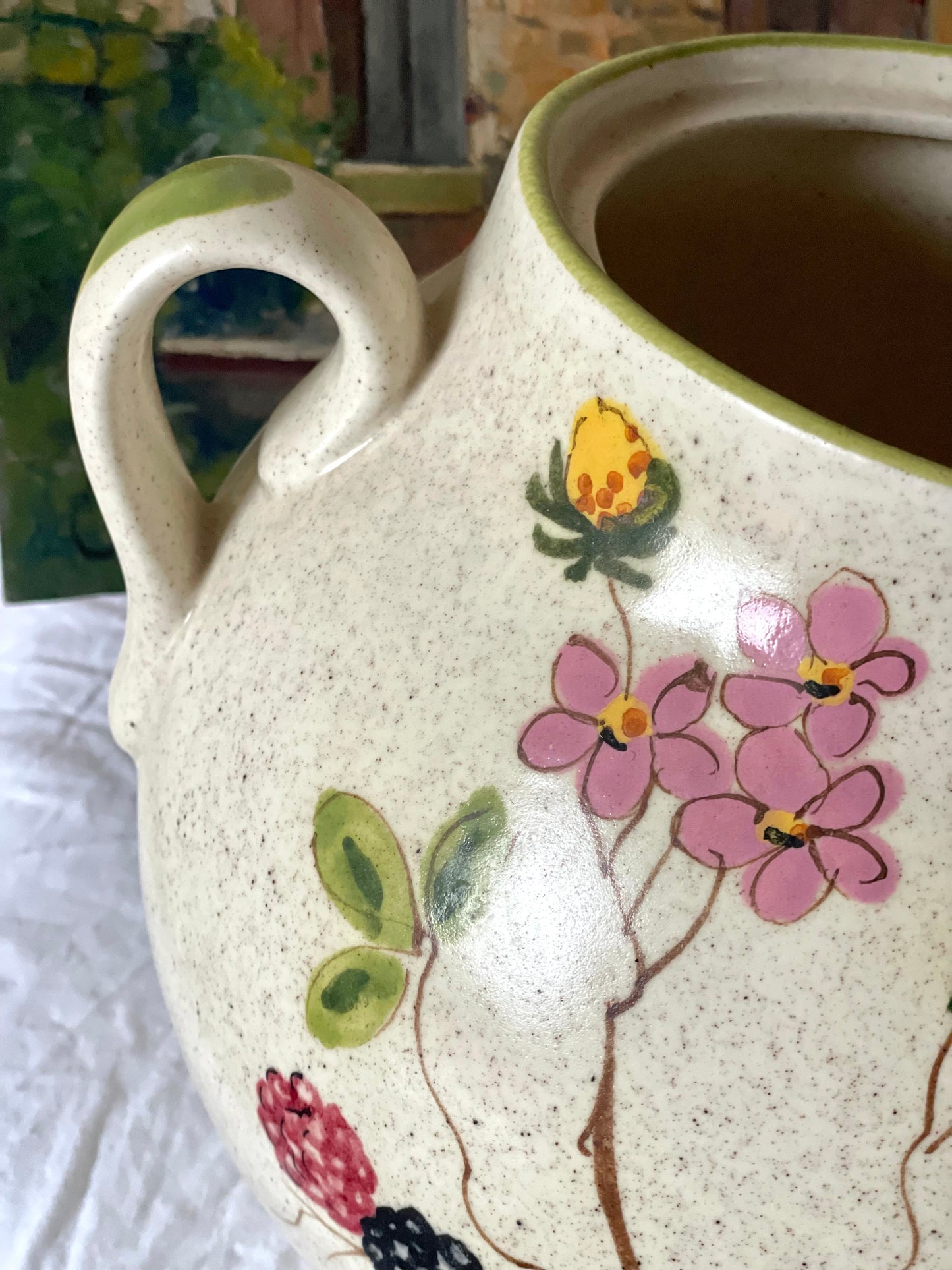 Vas mare depozitare pictat manual ceramică