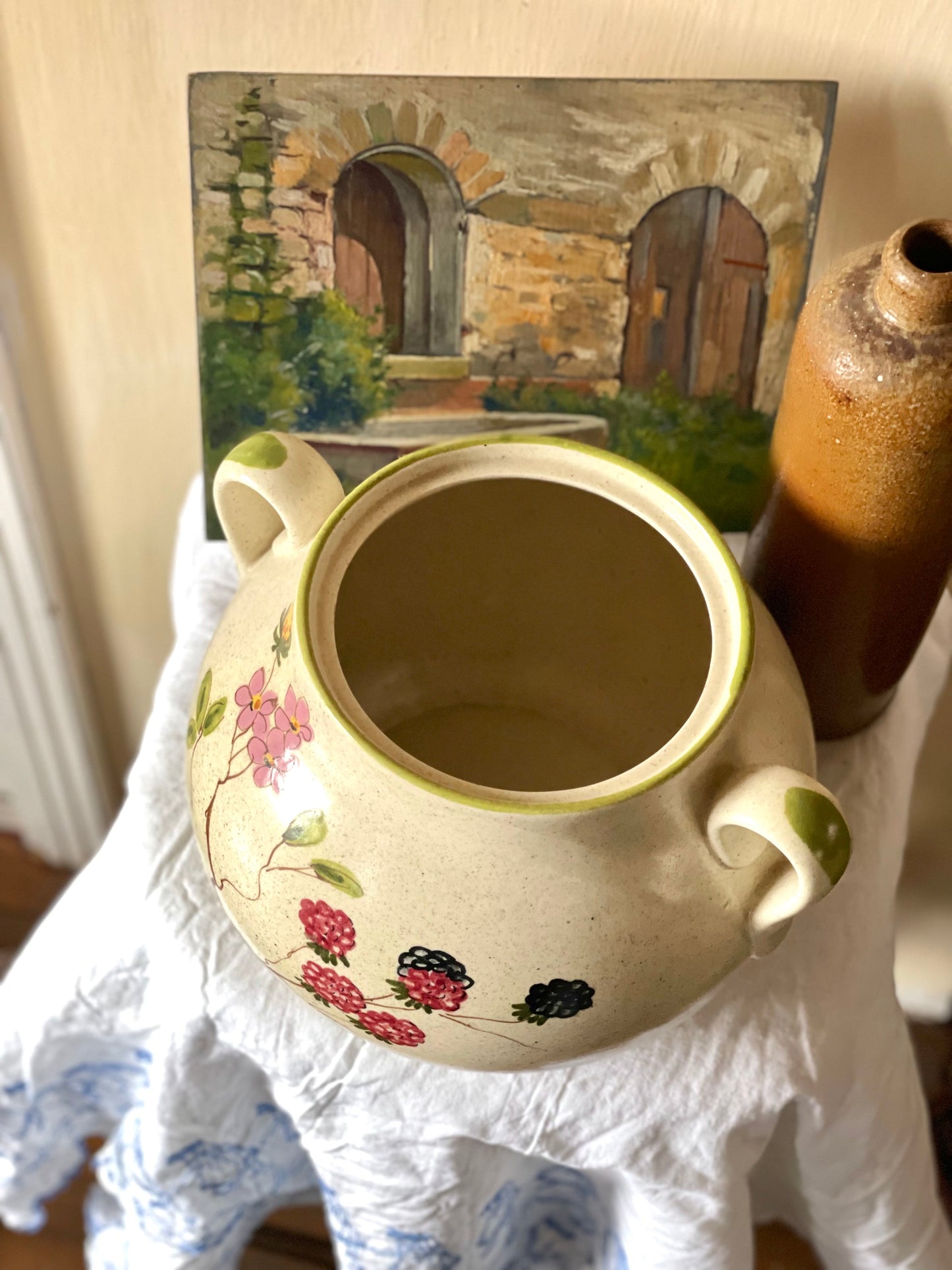 Vas mare depozitare pictat manual ceramică