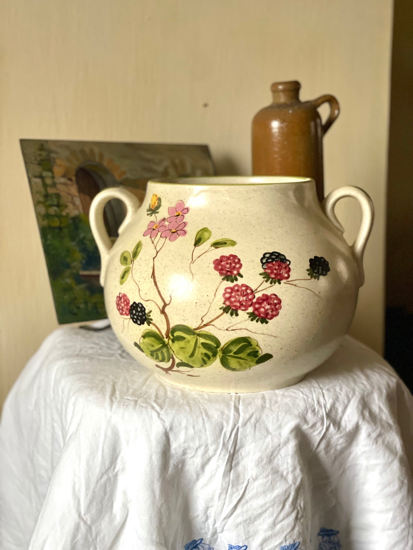 Vas mare depozitare pictat manual ceramică