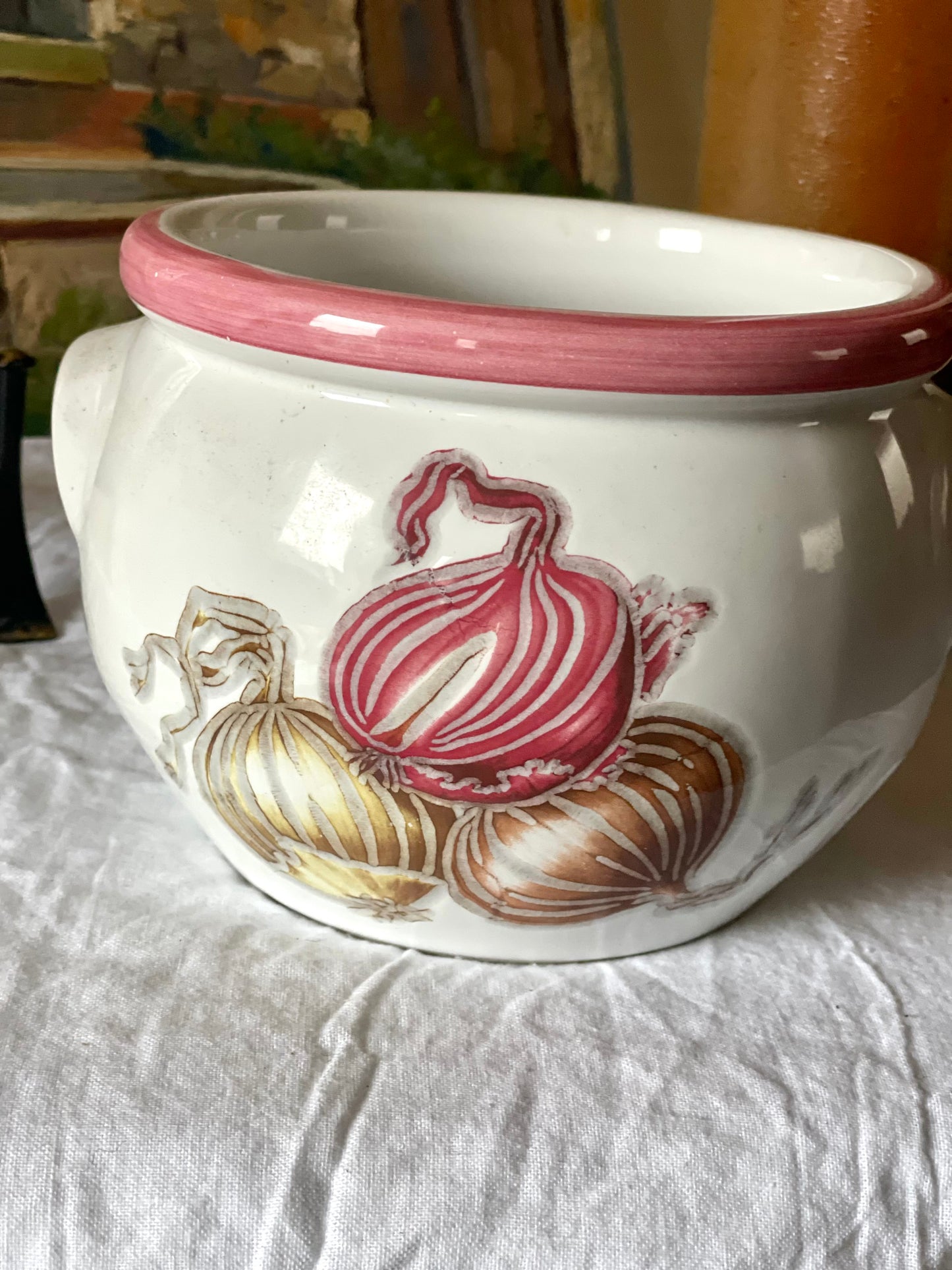 Recipient depozitare ceapă din ceramică