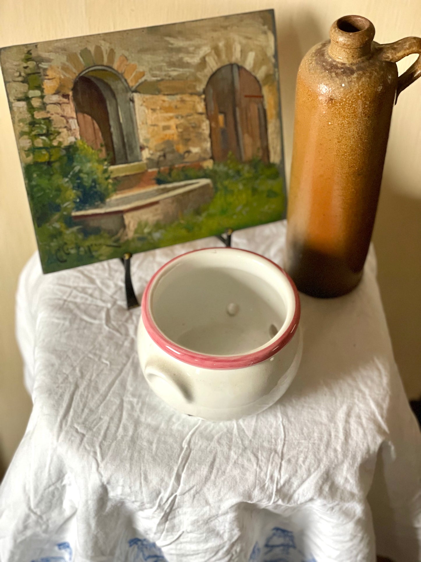 Recipient depozitare ceapă din ceramică