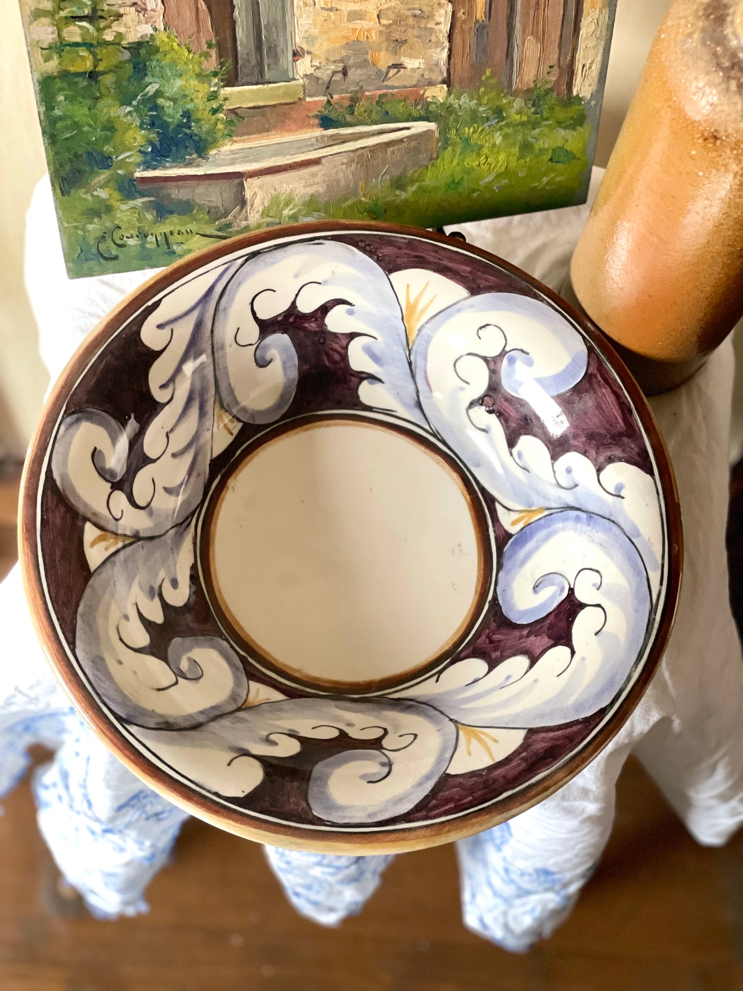 Bol mare ceramică pictat manual