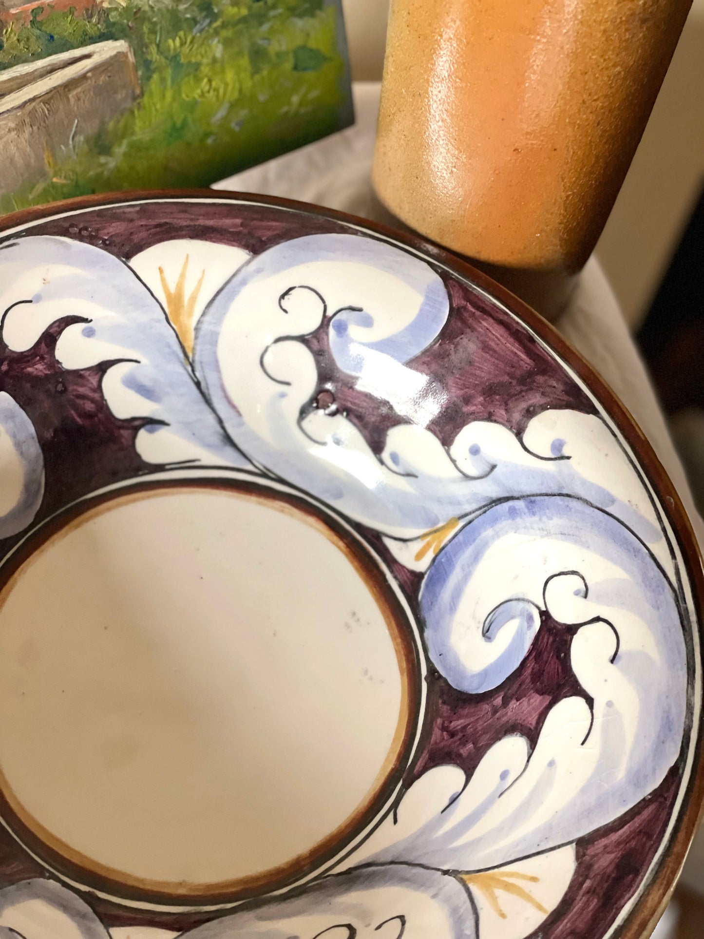 Bol mare ceramică pictat manual