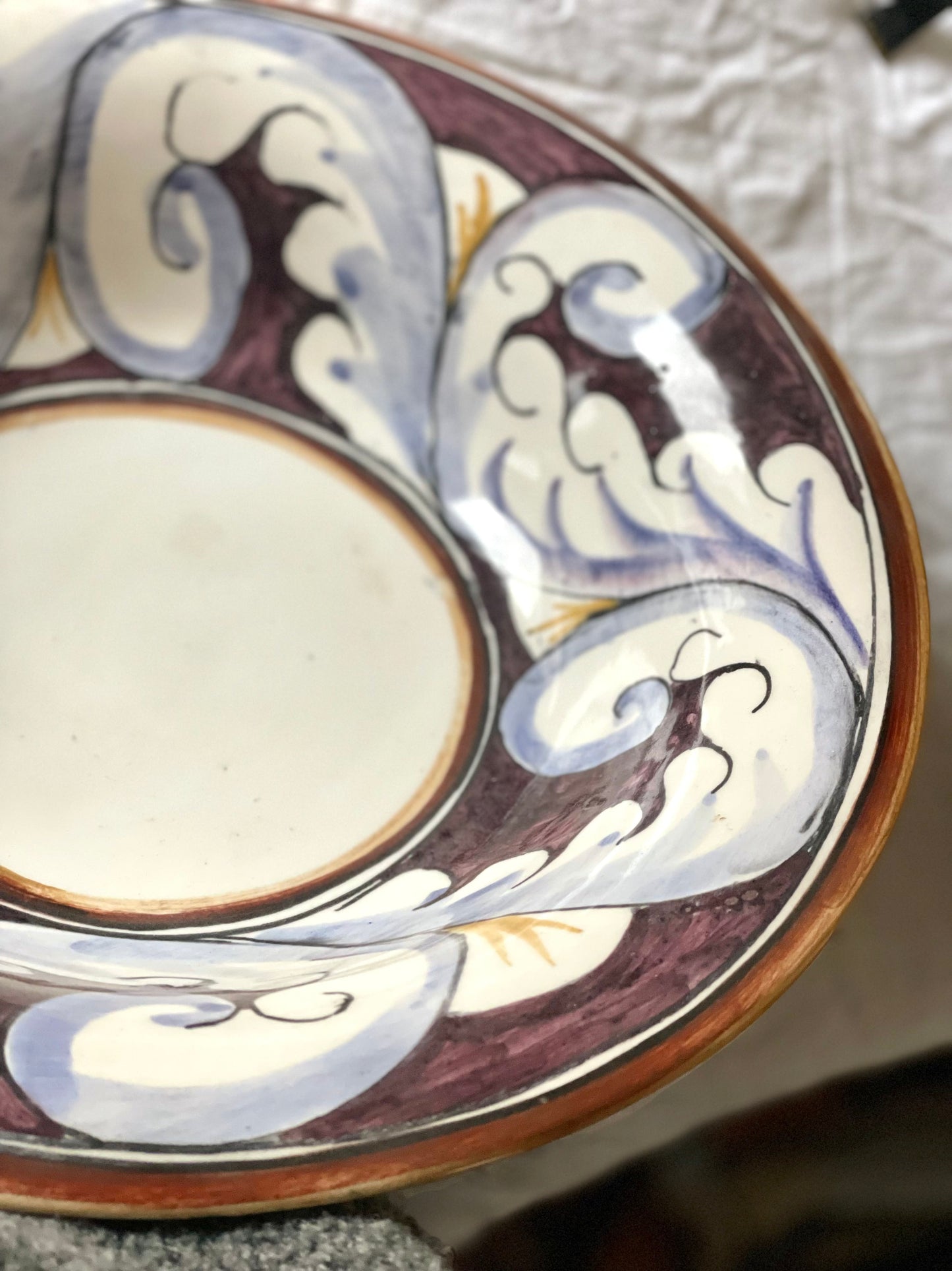 Bol mare ceramică pictat manual