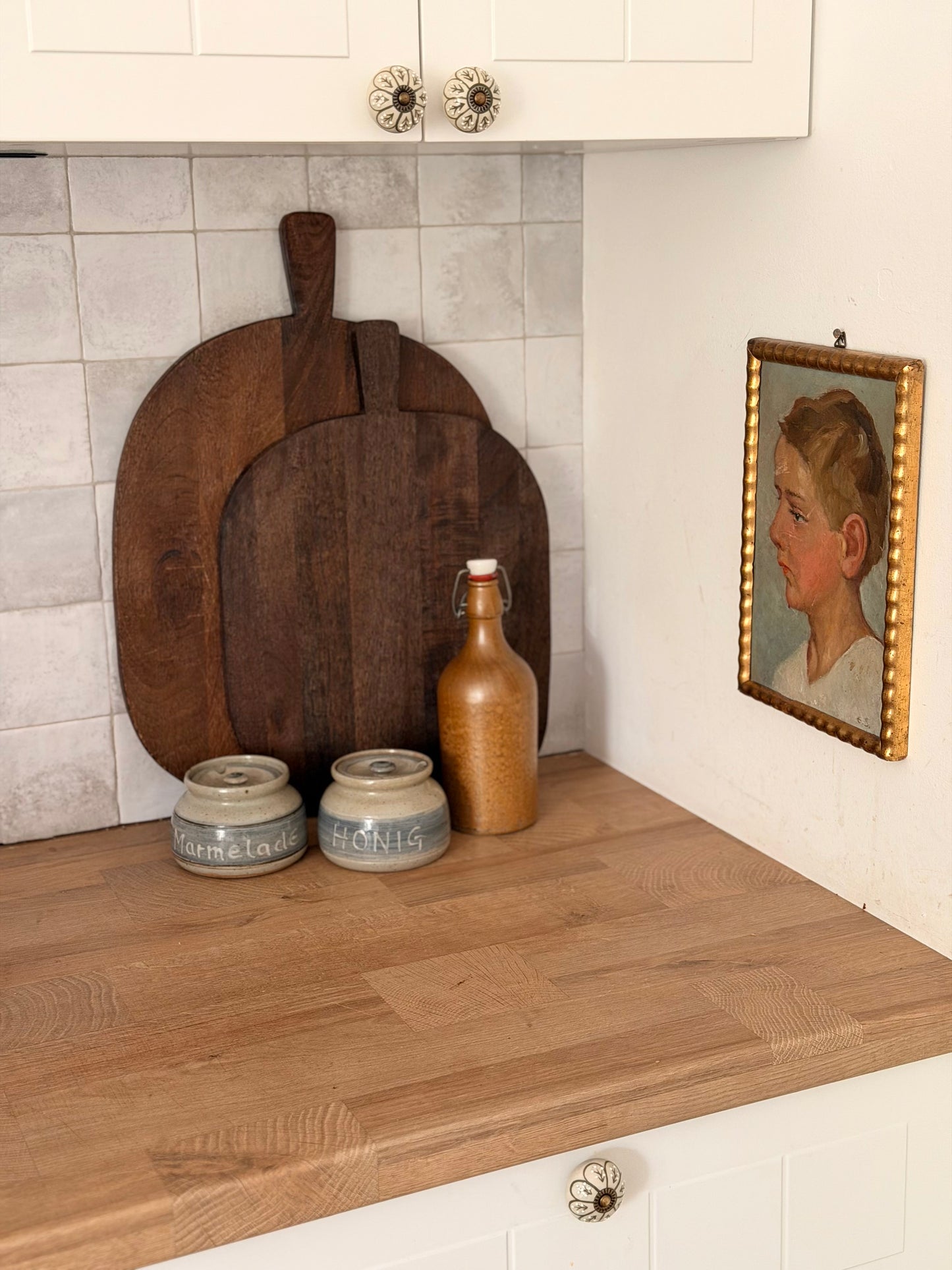 Set de 2 recipiente vintage din ceramica glazurată