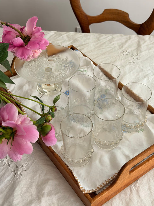 Set de 6 pahare rare texturate, model Bubbles cca 1960