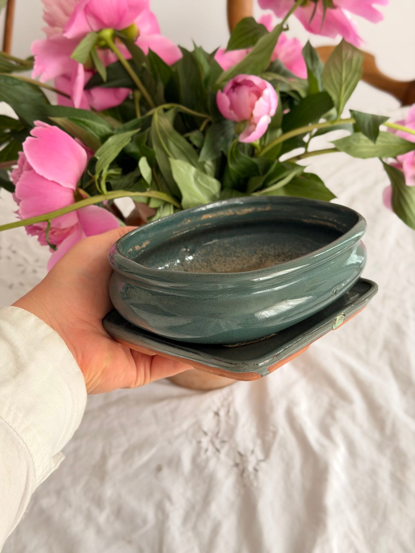 Diverse recipiente din ceramica glazurată pentru bonsai, Japonia