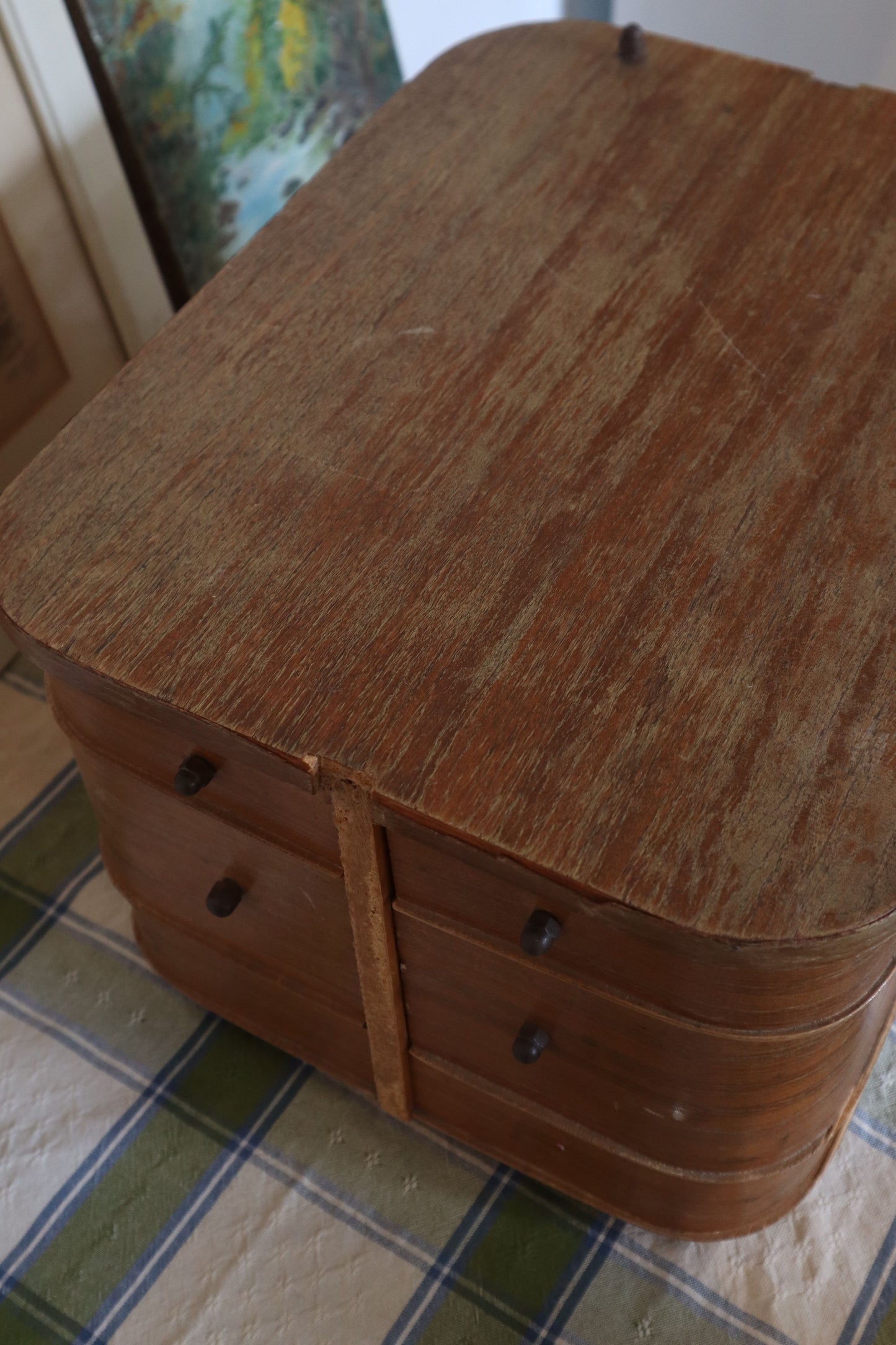 Cutie daneză pentru accesorii de cusut din lemn de tec