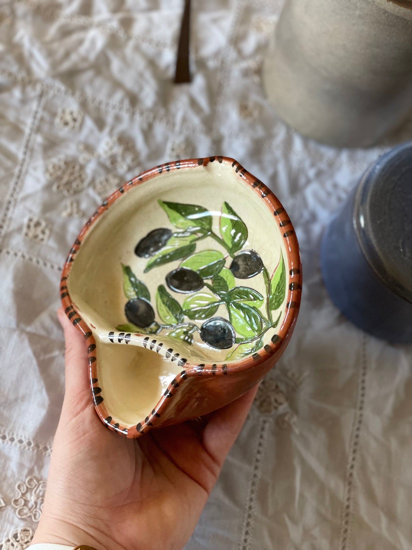 Bol vintage ceramică servire măsline, Portugalia